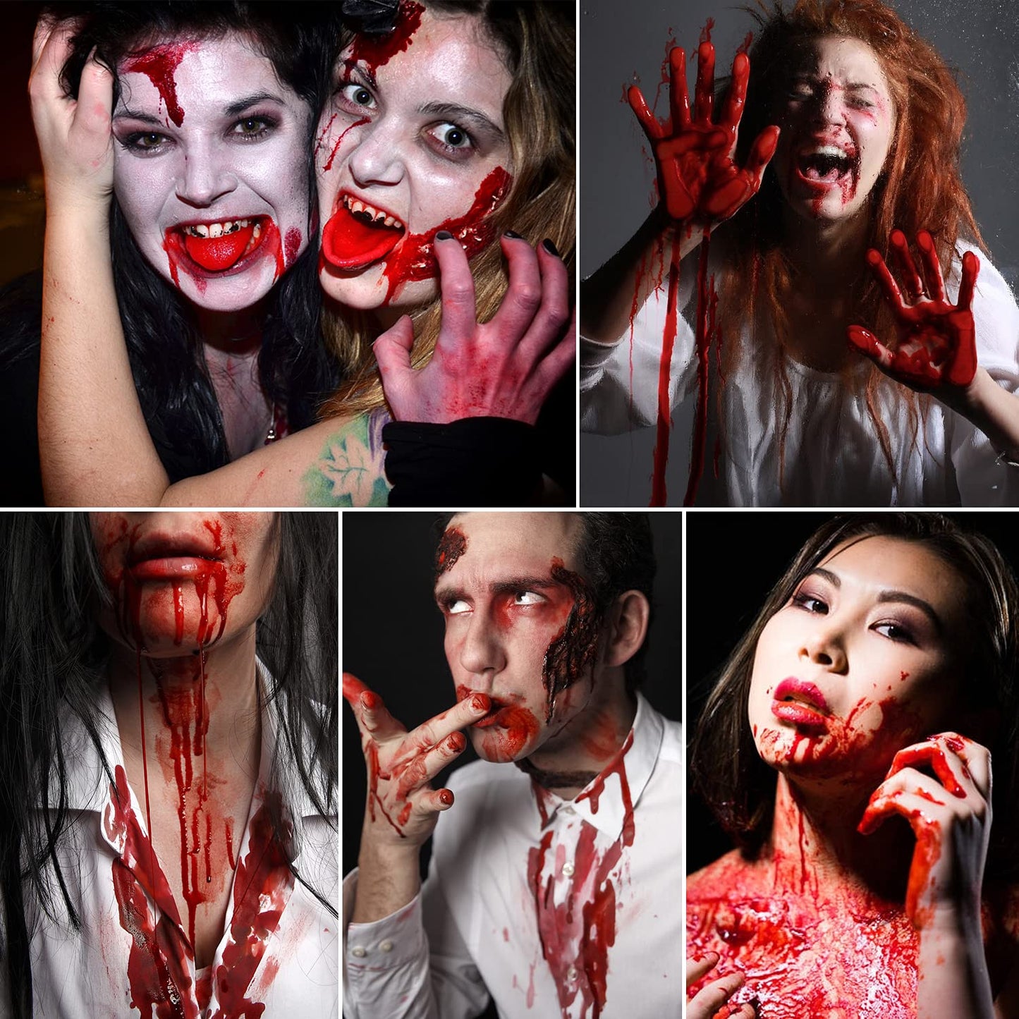 DE'LANCI Edible Fake Blood Gel, Realistic Sfx Fake Blood Makeup Kit, Washable fake blood for Clothes Mouth Eyes, Special Effects Makeup Kit Beauty & Personal Care BEUSELF