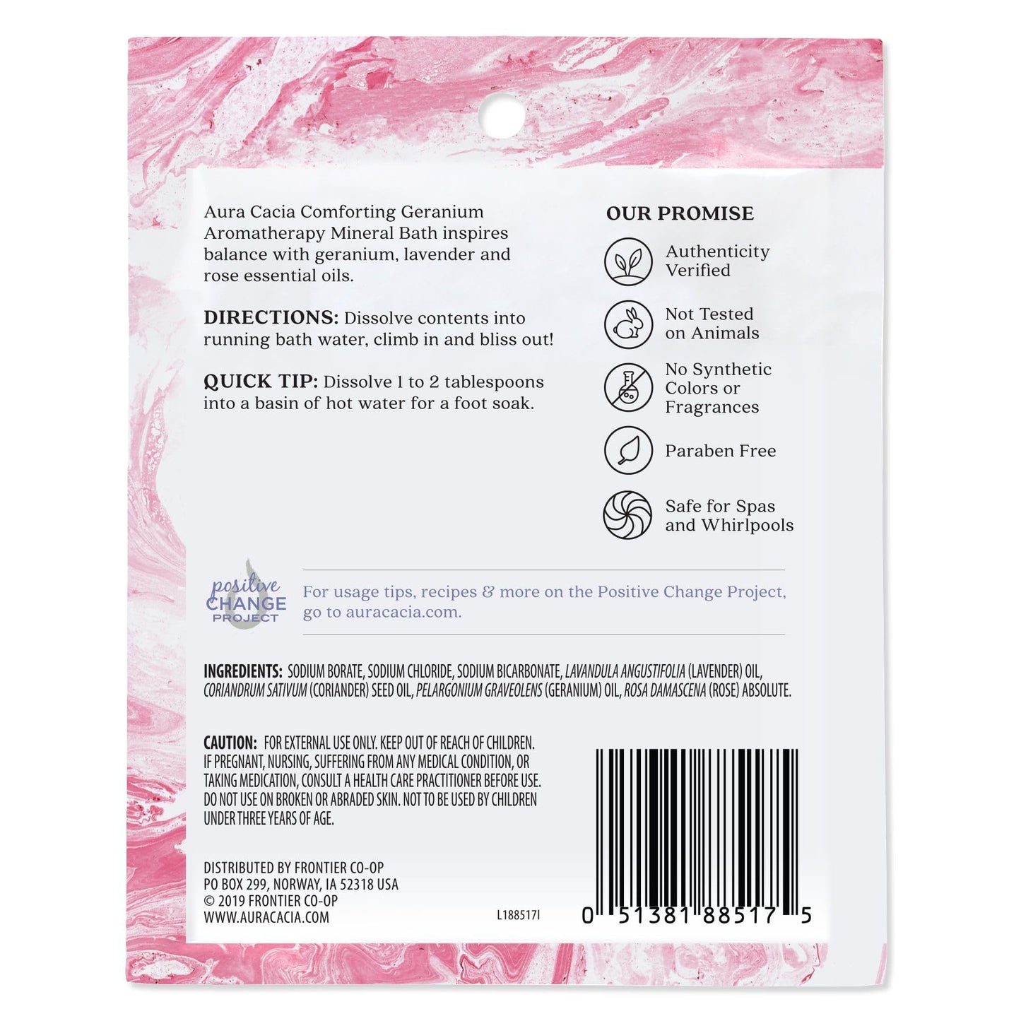 Aura Cacia Comforting Geranium Mineral Bath Packet, Formerly Heart Song, 2.5-Ounce packet, (Pack of 3) Beauty and Personal Care Aura Cacia