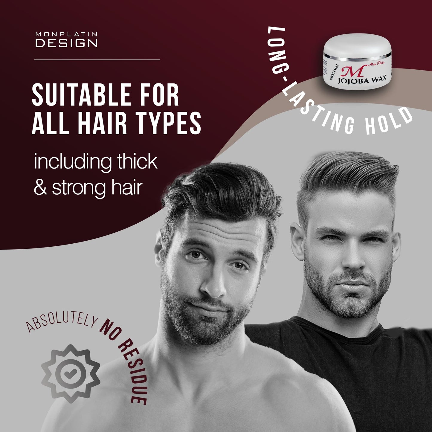 Mon Platin Professional Hair Wax - 150 ml Moisturizing Grooming Wax for Men's Wet and Shiny Look Styling with Jojoba Oil Essence and Pure Water Beauty & Personal Care Mon Platin Professional