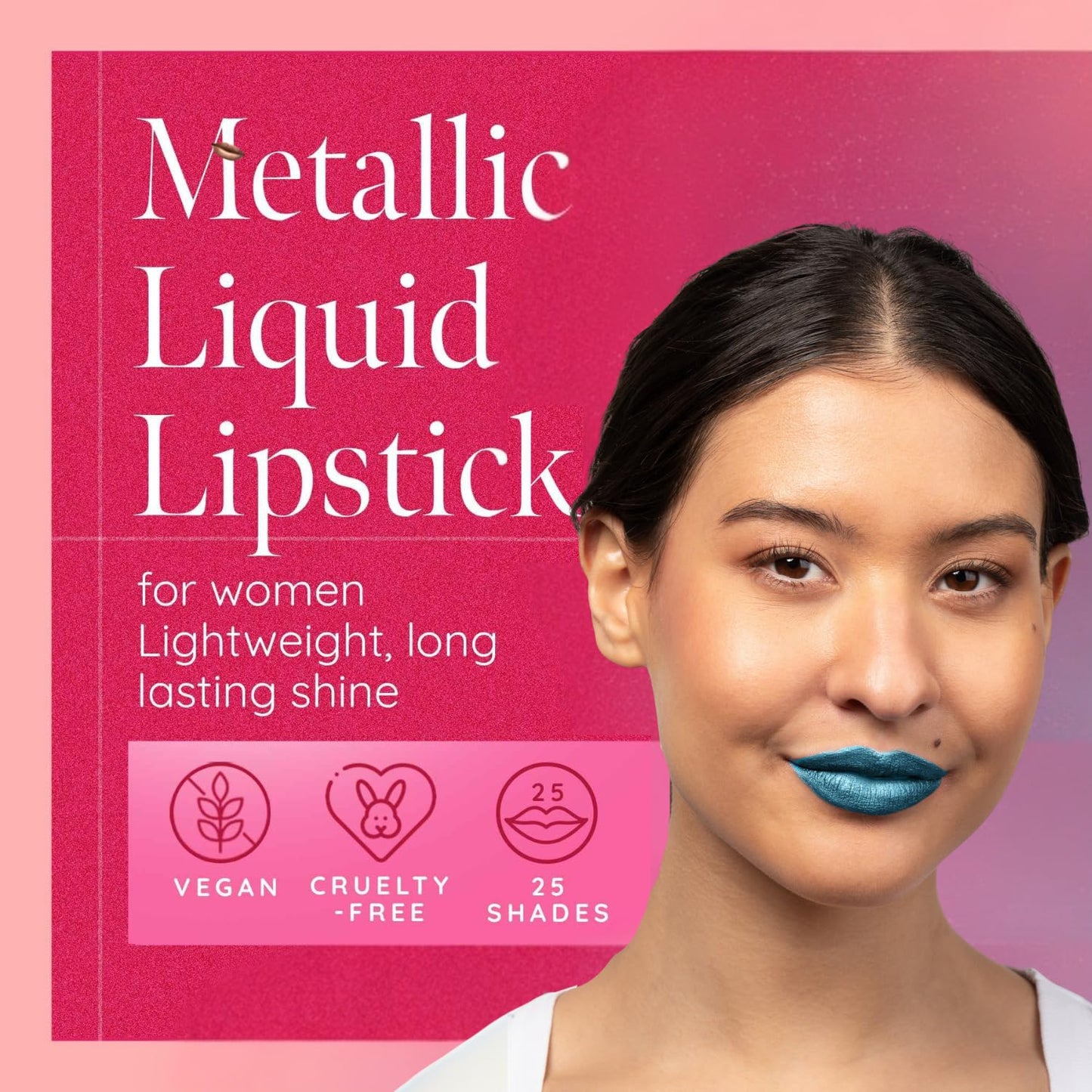 Aromi Teal Blue Metallic Liquid Lipstick | Turquoise, Sea Foam Lip Color with Shimmery Finish, Vegan, Cruelty-free, Long-lasting, Smudge Proof (Arctic Beauty & Personal Care Aromi