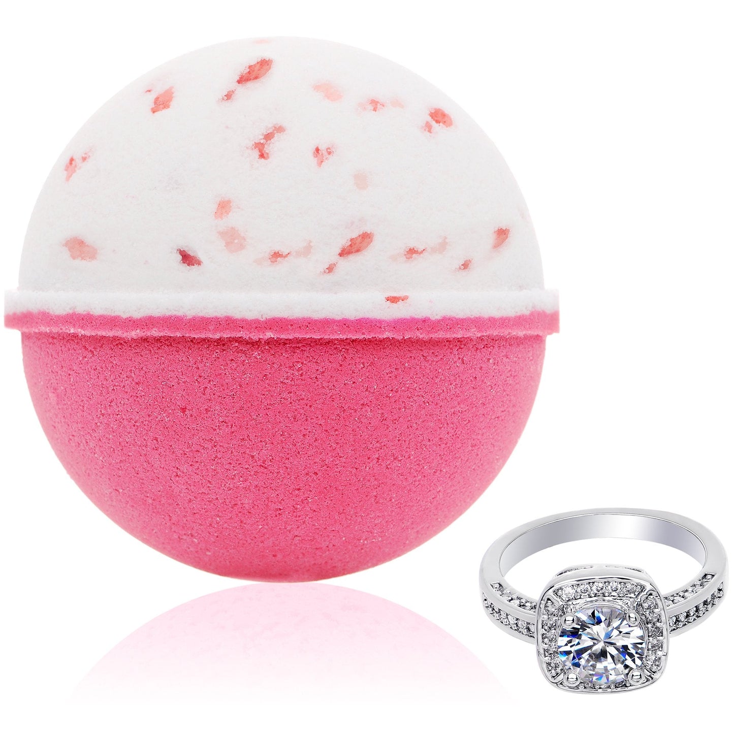 Bath Bomb with Surprise Size Ring Inside - Pink Himalayan Sea Salt Extra Large 10 oz. Bath Bombs with Jewelry - Hand Made in USA - Perfect for Spa… Beauty & Personal Care Jackpot Candles
