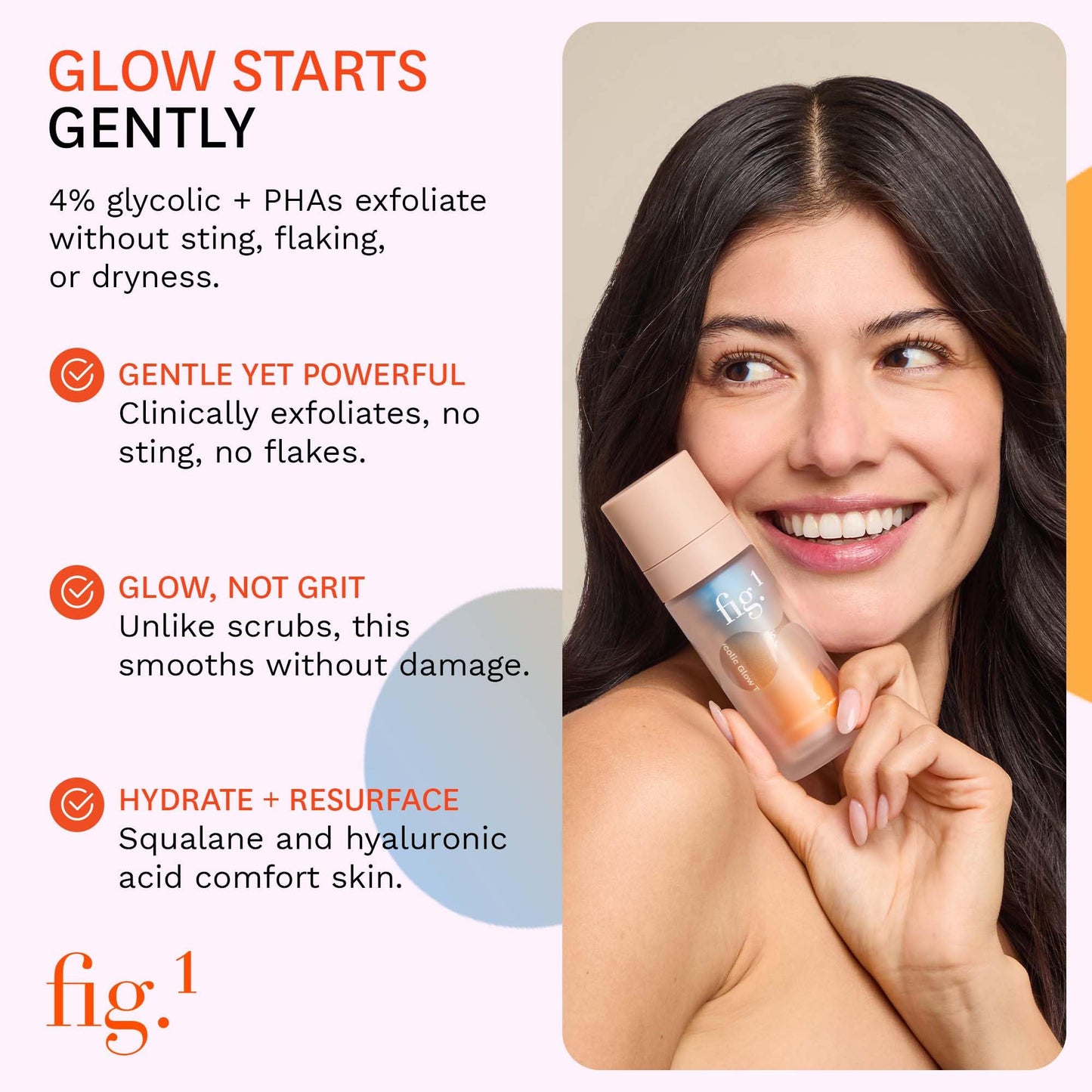 Fig.1 Glycolic Glow Treatment - 4% Glycolic Acid Face Exfoliant, Exfoliating & Glowing Emulsion, Chemical Peel for Radiant Skin, Hydrating PHA Beauty & Personal Care Fig.1