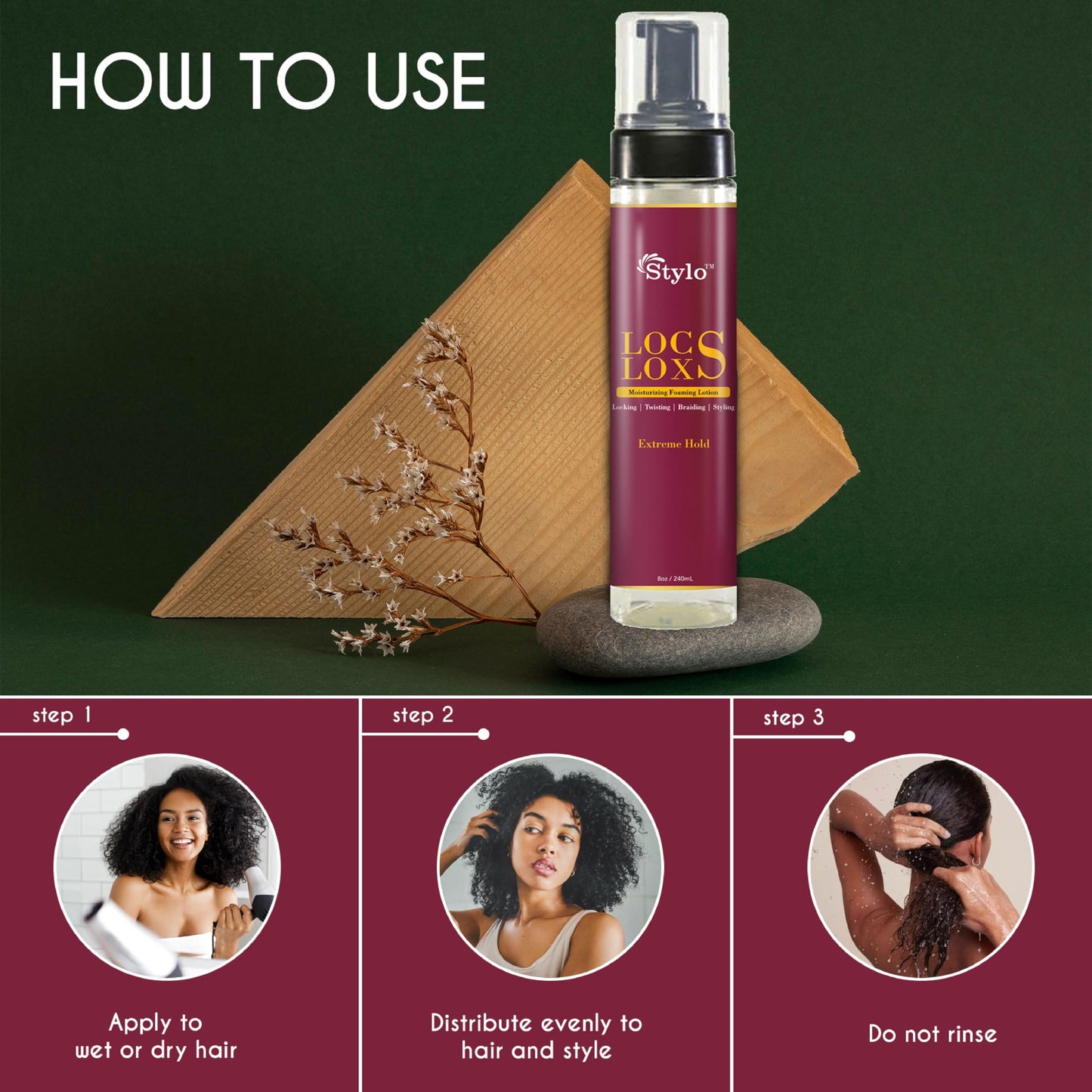 J. AMILA Stylo Locs Moisturizing Foaming Lotion - 8oz Extreme Hold for Ultimate Style and Moisture in Your Locks. Beauty & Personal Care J. AMILA