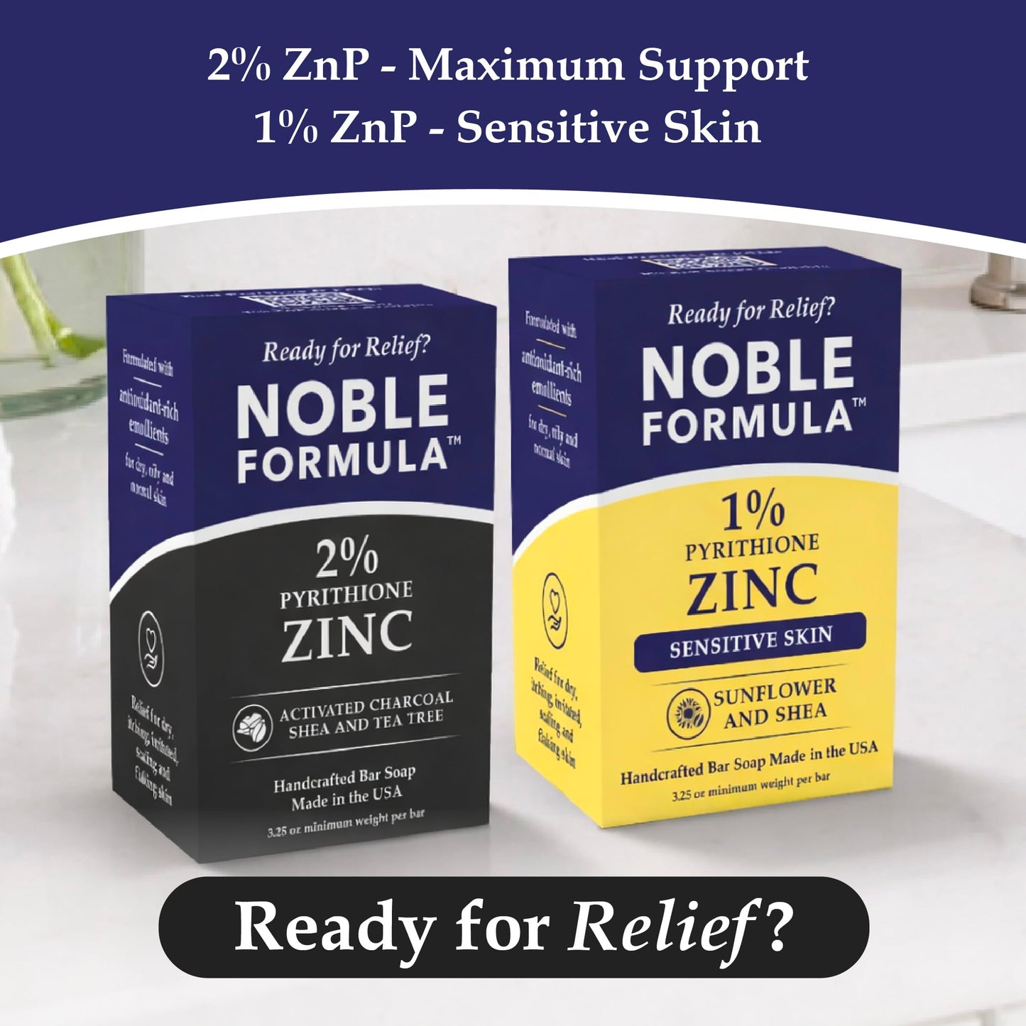 Noble Formula 2% Pyrithione Zinc Activated Charcoal Soap with Shea Butter and Tea Tree Oil - Face, Body and Scalp Deep Cleansing Bar for Oily or Flaky Beauty & Personal Care Noble Formula