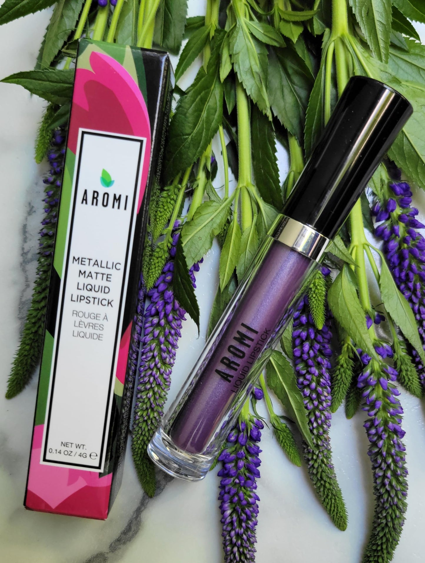 Aromi Violet Plum Metallic Liquid Lipstick | Dark Purple Lip Color with a Shimmery Finish, Vegan, Cruelty-free, Long-Lasting and Smudge Proof Lipstick Beauty & Personal Care Aromi