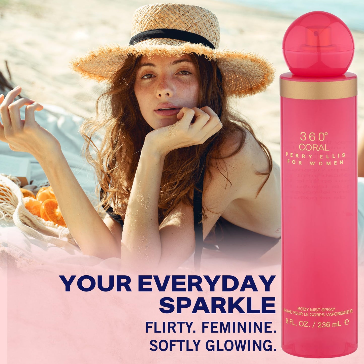 Perry Ellis 360° Coral Body Mist Spray for Women - Perfume for Women, Floral & Fruity Fragrance, EDT, Designer Scent for Her, Long Lasting - 8 fl oz Beauty & Personal Care Perry Ellis