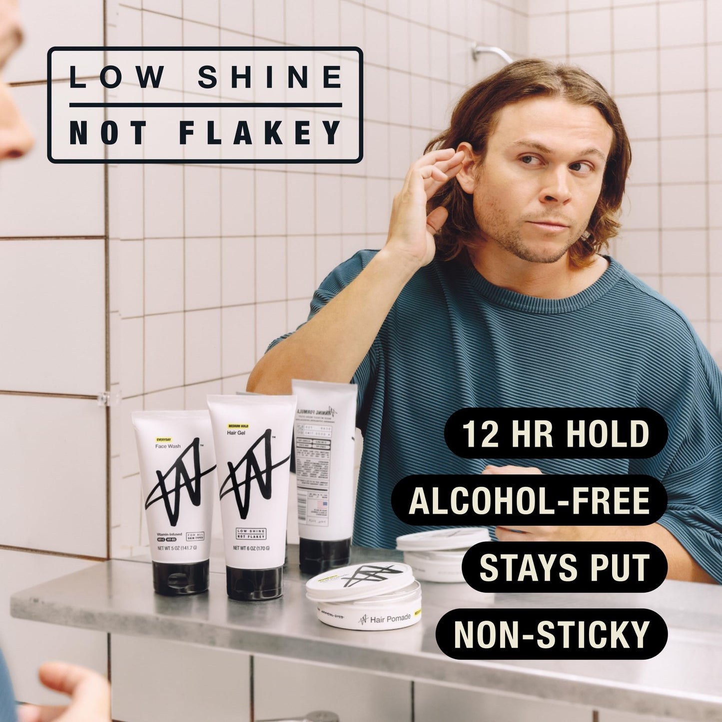 W By Jake Paul Hair Gel for Men, Low Shine, Non-Sticky, Matte Hair Product, Medium Hold, 6 fl oz Beauty & Personal Care W