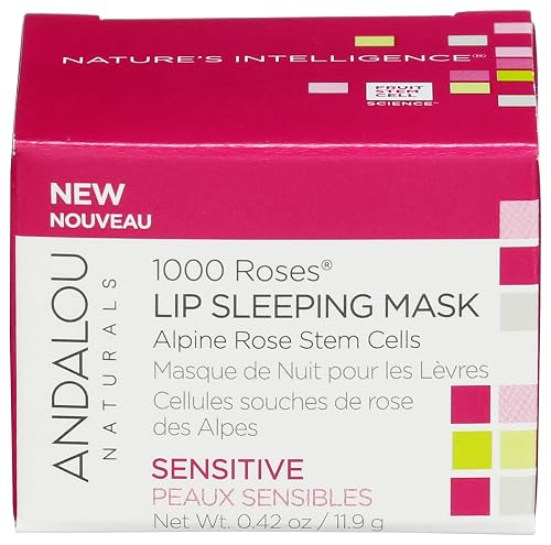 Andalou Naturals Mask 1000 ROSES, Overnight Sleeping Mask for Dry, Chapped Lips, Plumping, Hydrating & Soothing Balm with Alpine Rose Stem Cells Beauty & Personal Care Andalou Naturals