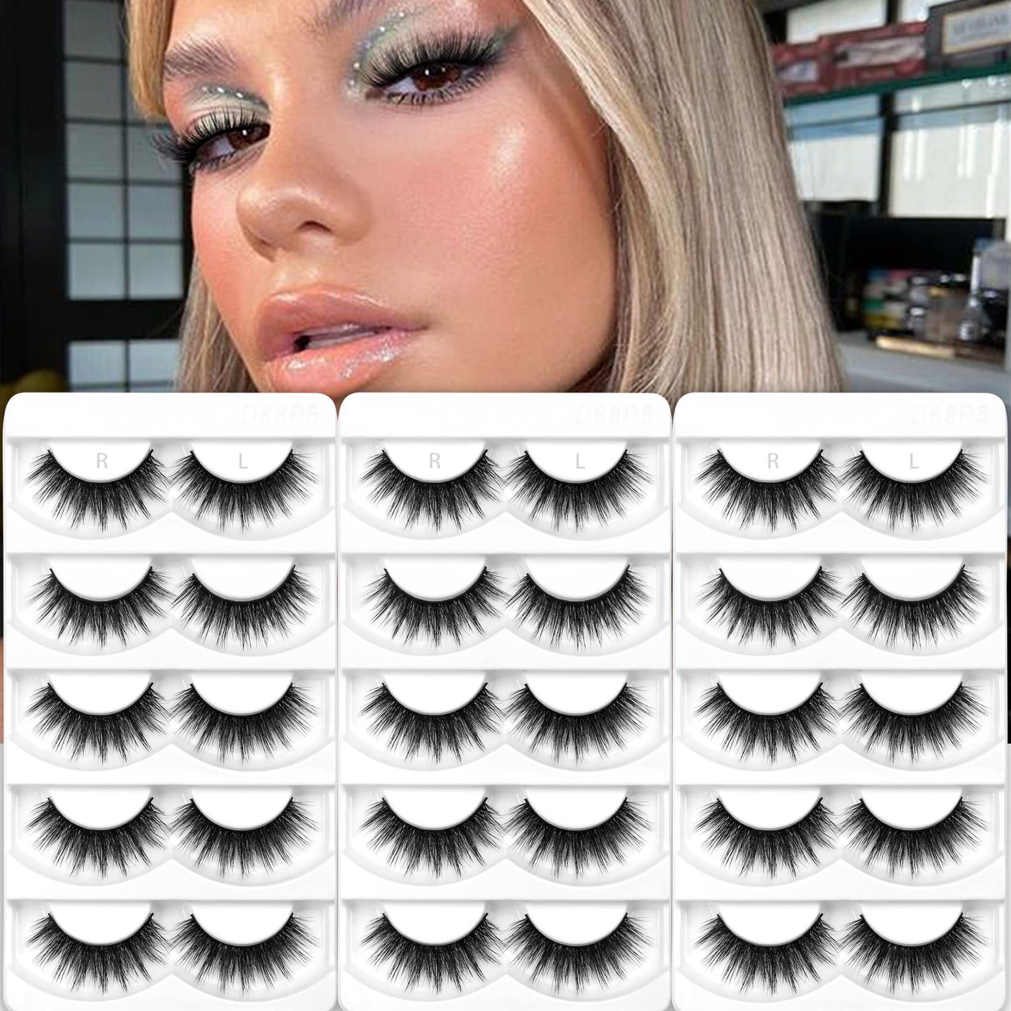 Eliace False Eyelashes Natural look Cat Eye Lashes Wispy Strips 15 Pairs 3D Mink Lashes Fake Eyelashes Faux Fluffy,Winged Fox Eyelashes, Soft Thin Beauty & Personal Care Eliace