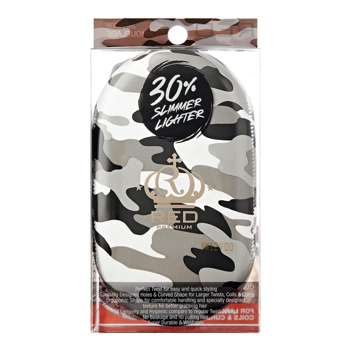 Red by Kiss Bow Wow X Twist King Luxury Twist Styler Washable and Durable Twist Brush for Afro Curl- Slim and Light (Camouflage)
