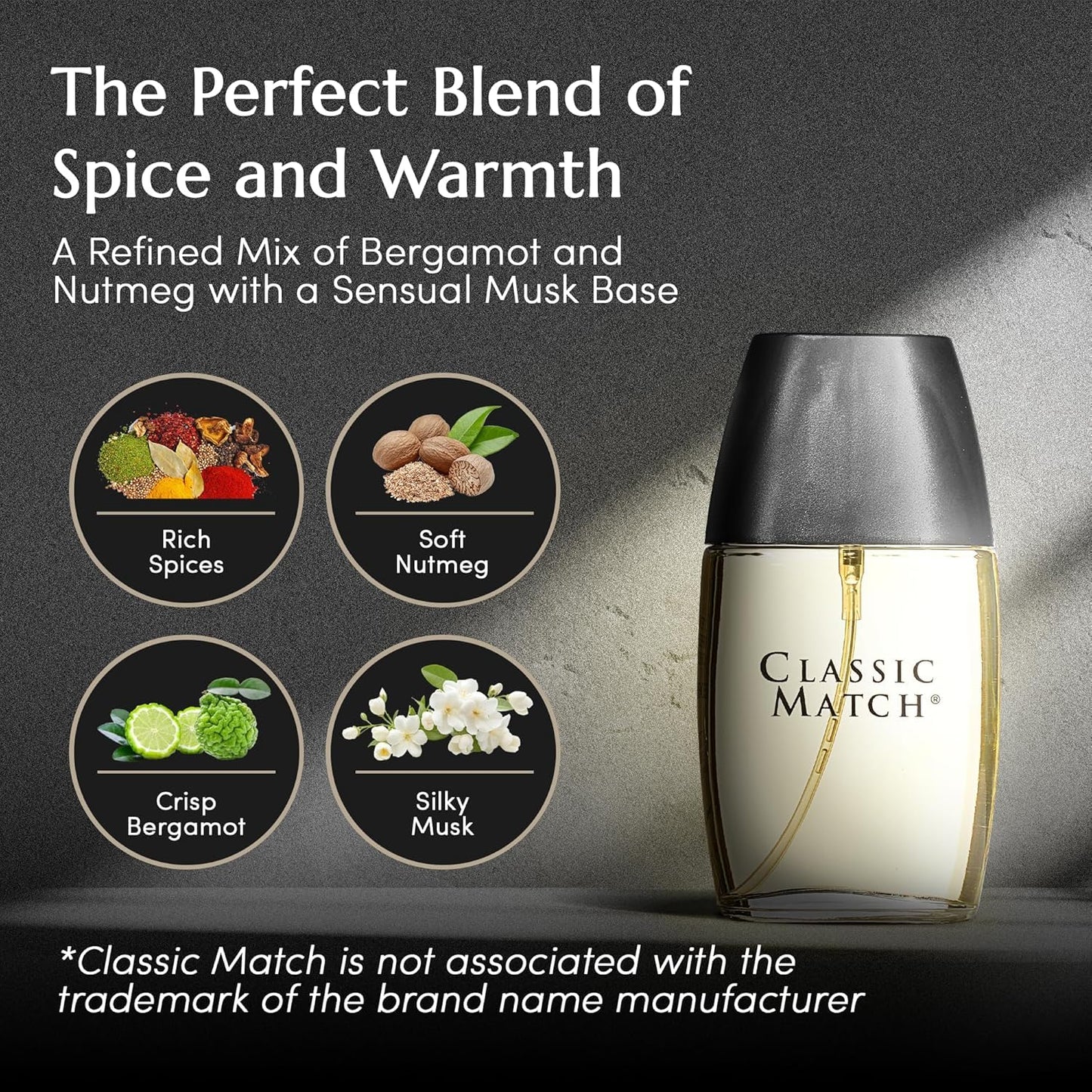 PB ParfumsBelcam Classic Match Eau de Toilette Spray for Men - Warm Oriental Scent with Bergamot, Nutmeg & Musk - Long-Lasting Cologne for Men Beauty & Personal Care PB ParfumsBelcam