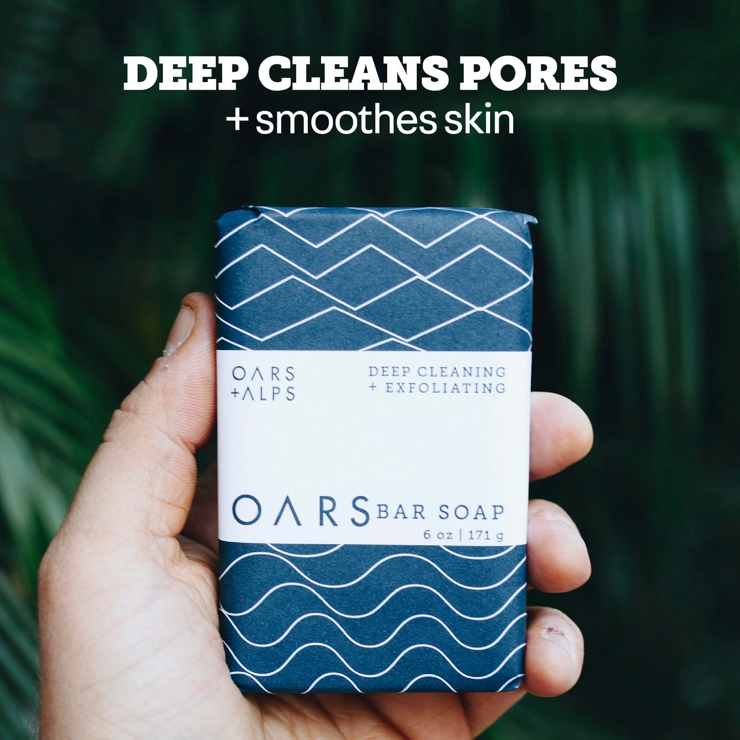 Oars + Alps Exfoliating & Moisturizing Bar Soap for Men, Deep Cleaning Soap, Clean Ingredients, All Skin Types, Blue Charcoal, 1pk Beauty & Personal Care Oars + Alps