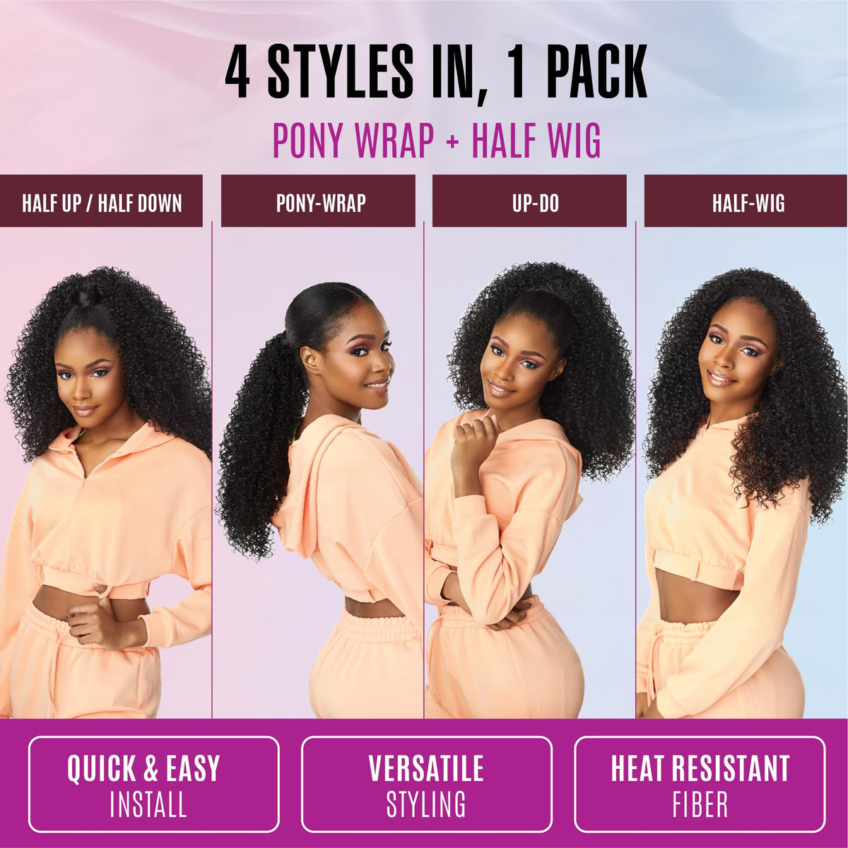 Sensationnel Instant Updown Halfwig Pony-Iud 3, 2 DARKBROWN