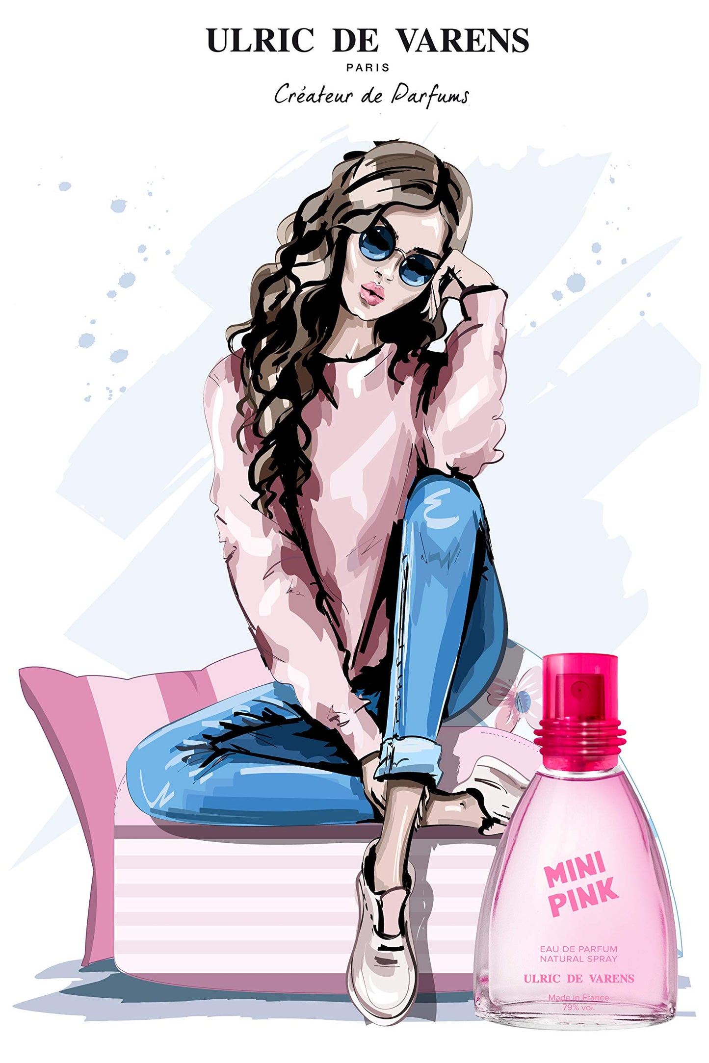Ulric De Varens Mini Pink Eau de Parfum 25 ml- Youthful, Enchanting, and Fresh - Notes of Caramel, Bergamot, & Vanilla - Travel Size - .9 Fl Oz Beauty & Personal Care Ulric de Varens