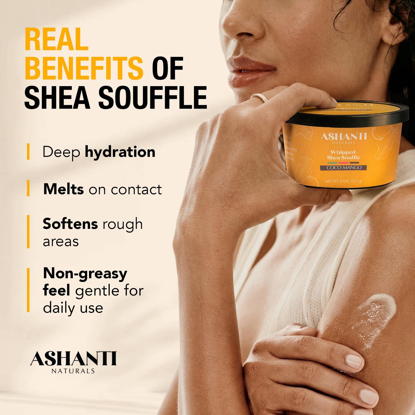 Ashanti Naturals Scented Whipped Shea Butter | African Body Butter for Women Men w/Coconut and Almond Oil (Coco Mango Souffle, 8 oz) Beauty & Personal Care Ashanti Naturals