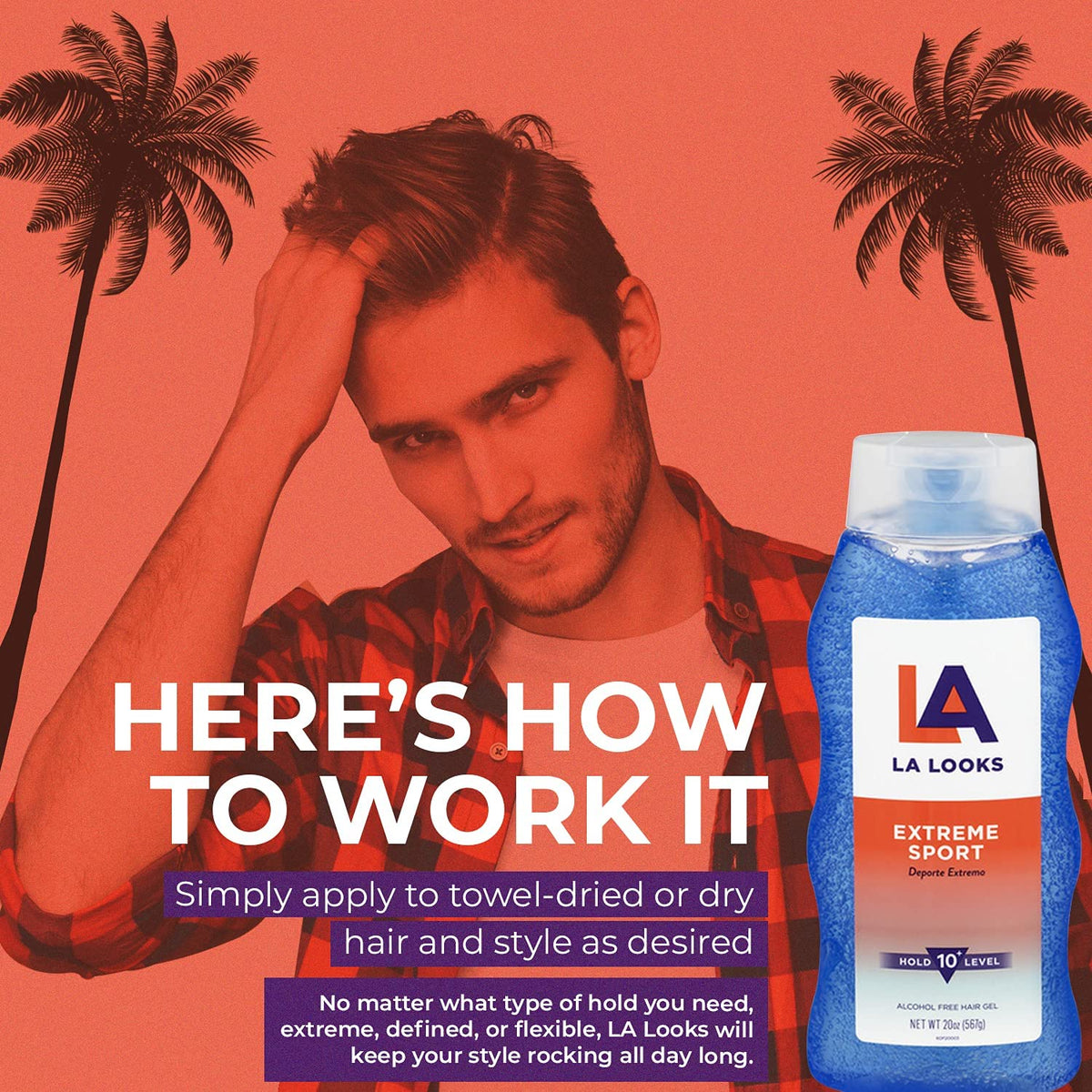 LA Looks Styling Hair Gel - Extreme Sport - 20 Oz - Hold for High Performance Activity Beauty & Personal Care L.A. Looks