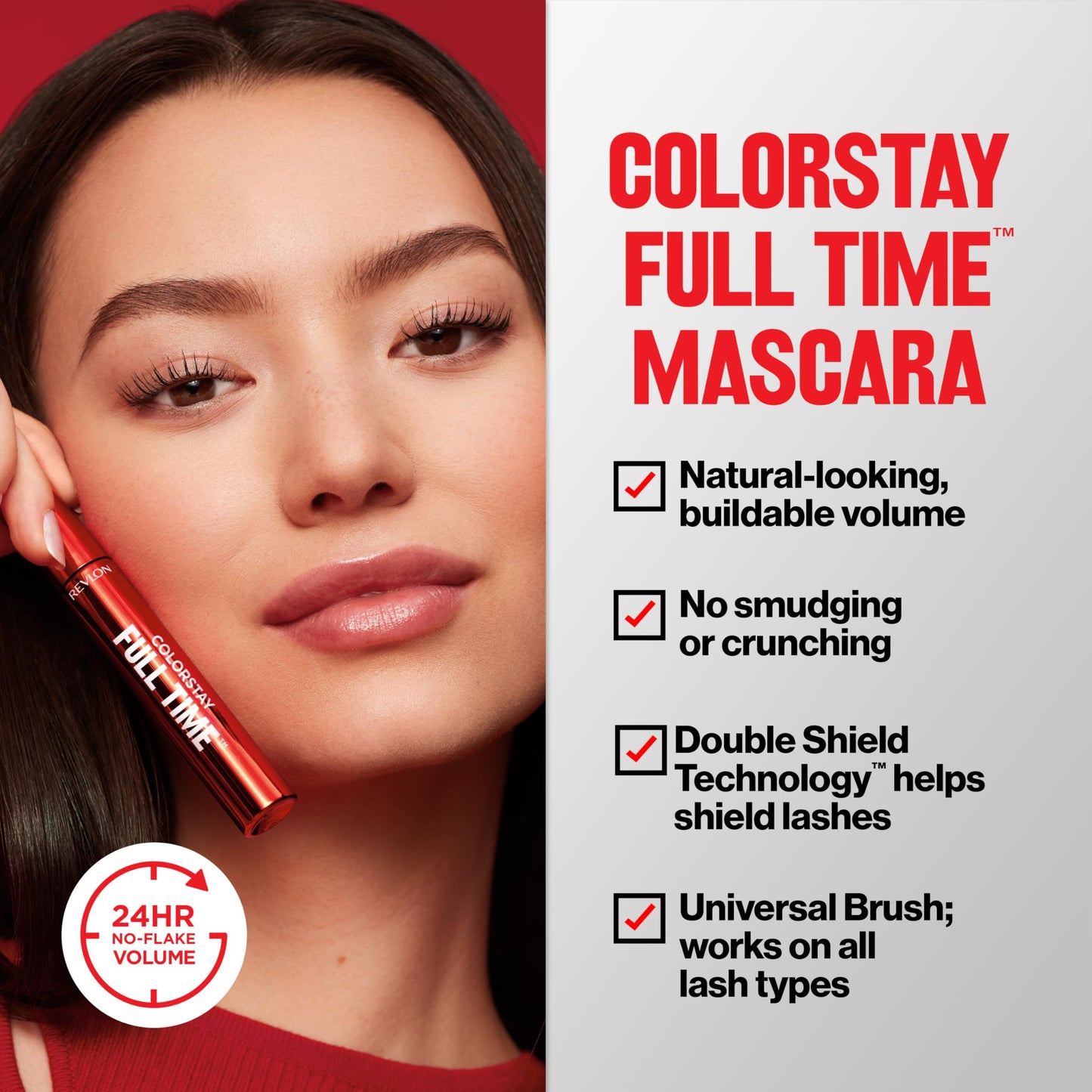 Revlon ColorStay Full Time Mascara, Volumizing Eye Makeup, 24 Hour Wear, Smudge-Proof, Non-Clumping and Flake-Free Formula, 403 Natural Brown Beauty & Personal Care REVLON