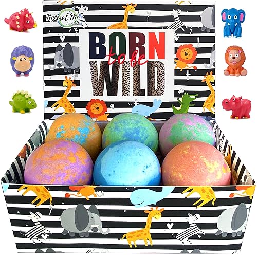 Bath Bombs for Kids with Surprise Inside - Organic Bath Fizzies with Toys Inside. All Natural, Gentle, and Kids Safe, Rainbow Spa Bath Fizz Balls… Beauty & Personal Care Mineral Me California