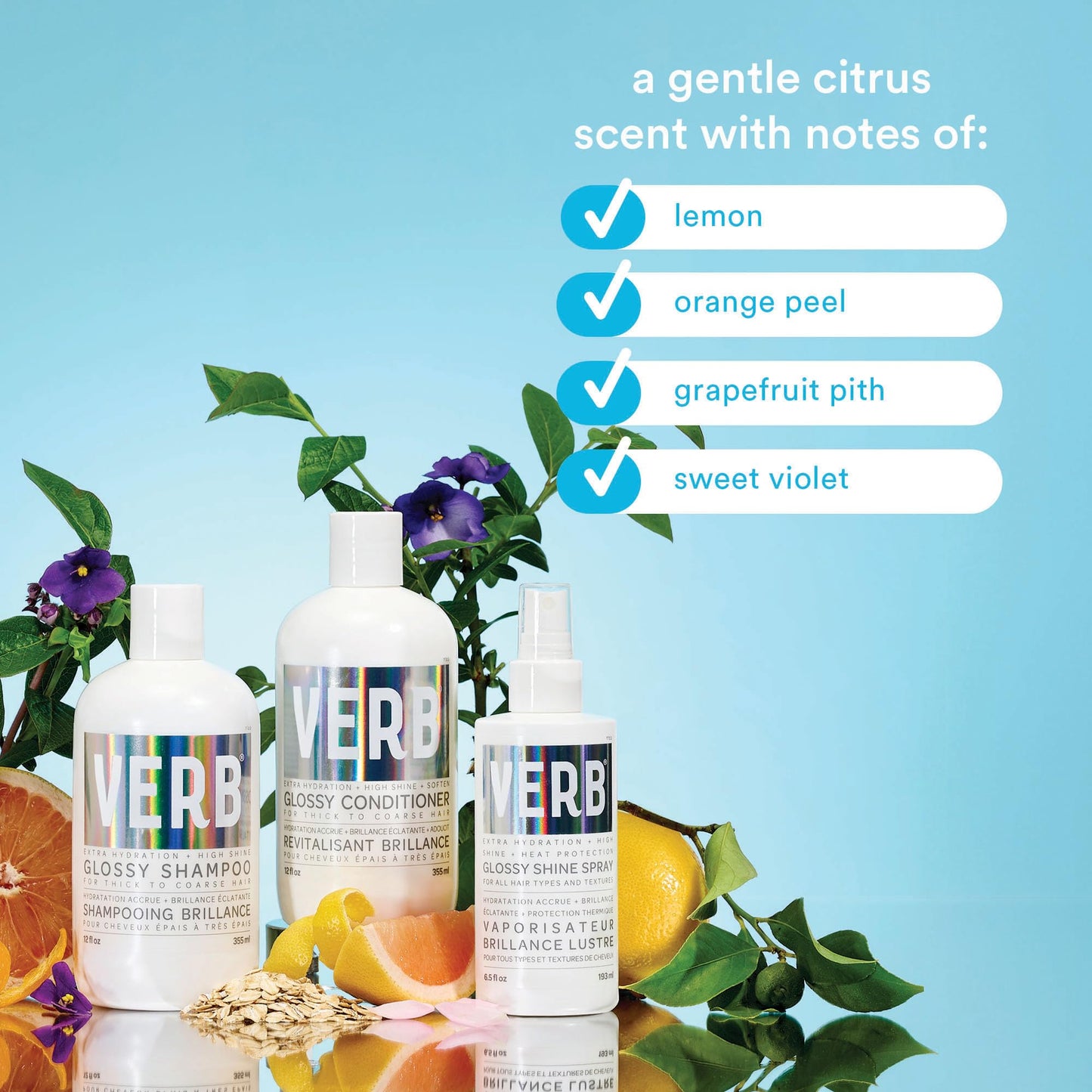 VERB Glossy Shine Spray with Heat Protection - Vegan Paraben Free Moisturizing Hair Spray without Harmful Sulfates for All Hair Types - Adds High Beauty & Personal Care VERB