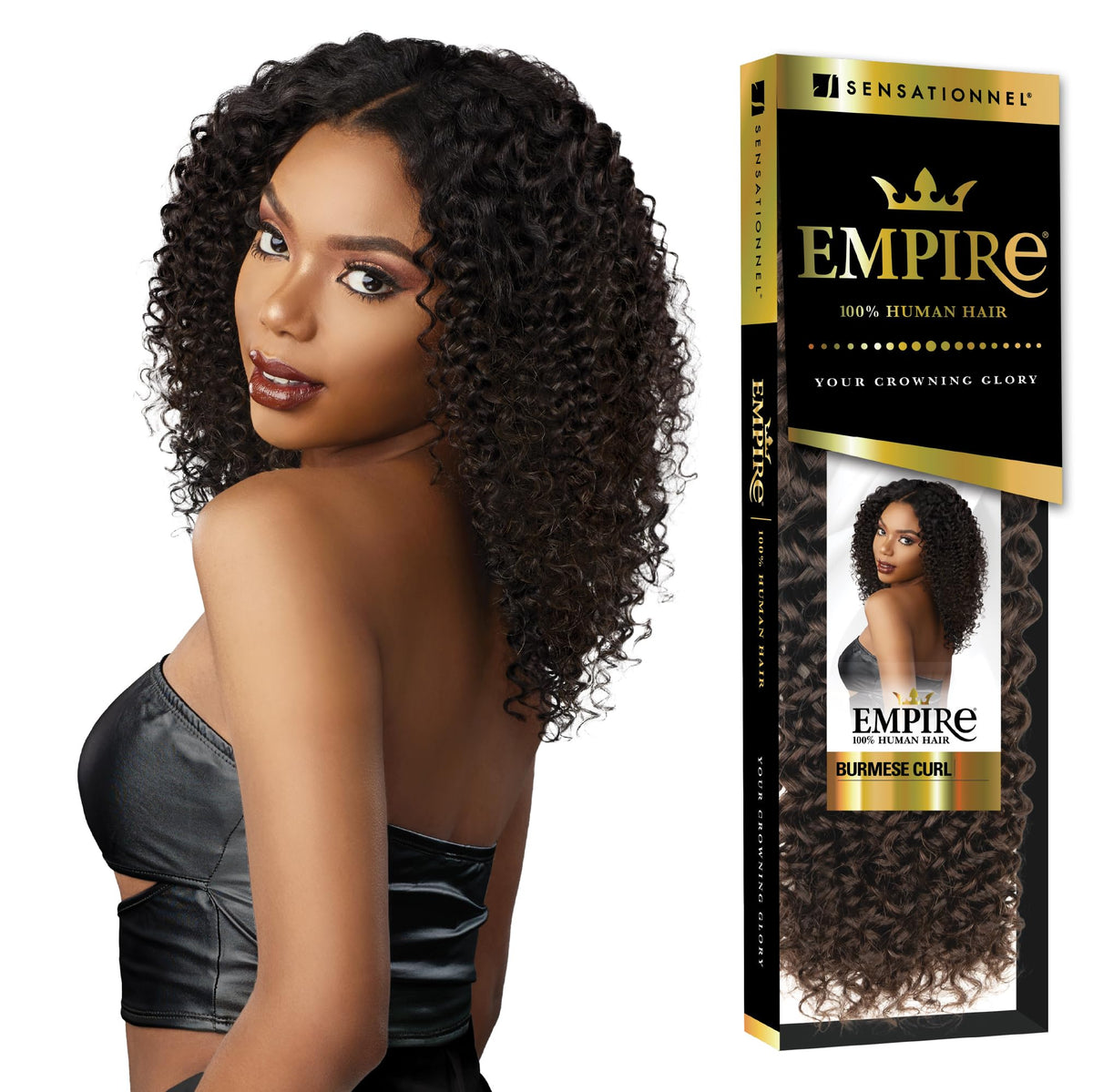 Sensationnel Empire Curly Human Hair-Burmese Curl,1 Pack 18 inch, S4/30