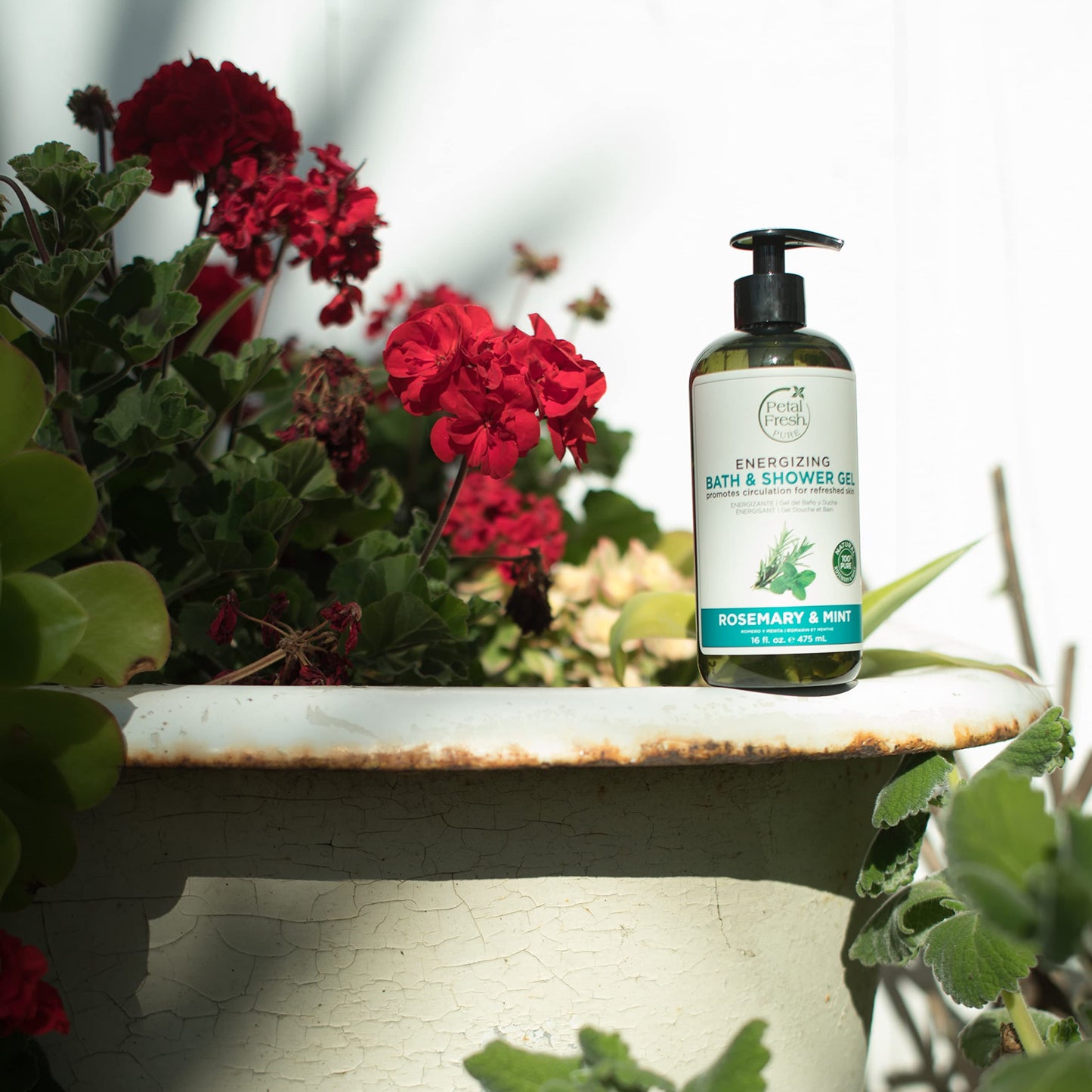 Petal Fresh Rosemary & Mint Bath & Shower Gel, Pure Energizing Body Gel, Daily Cleansing, Natural Body Care, Vegan and Cruelty Free, 16 oz Beauty & Personal Care Petal Fresh