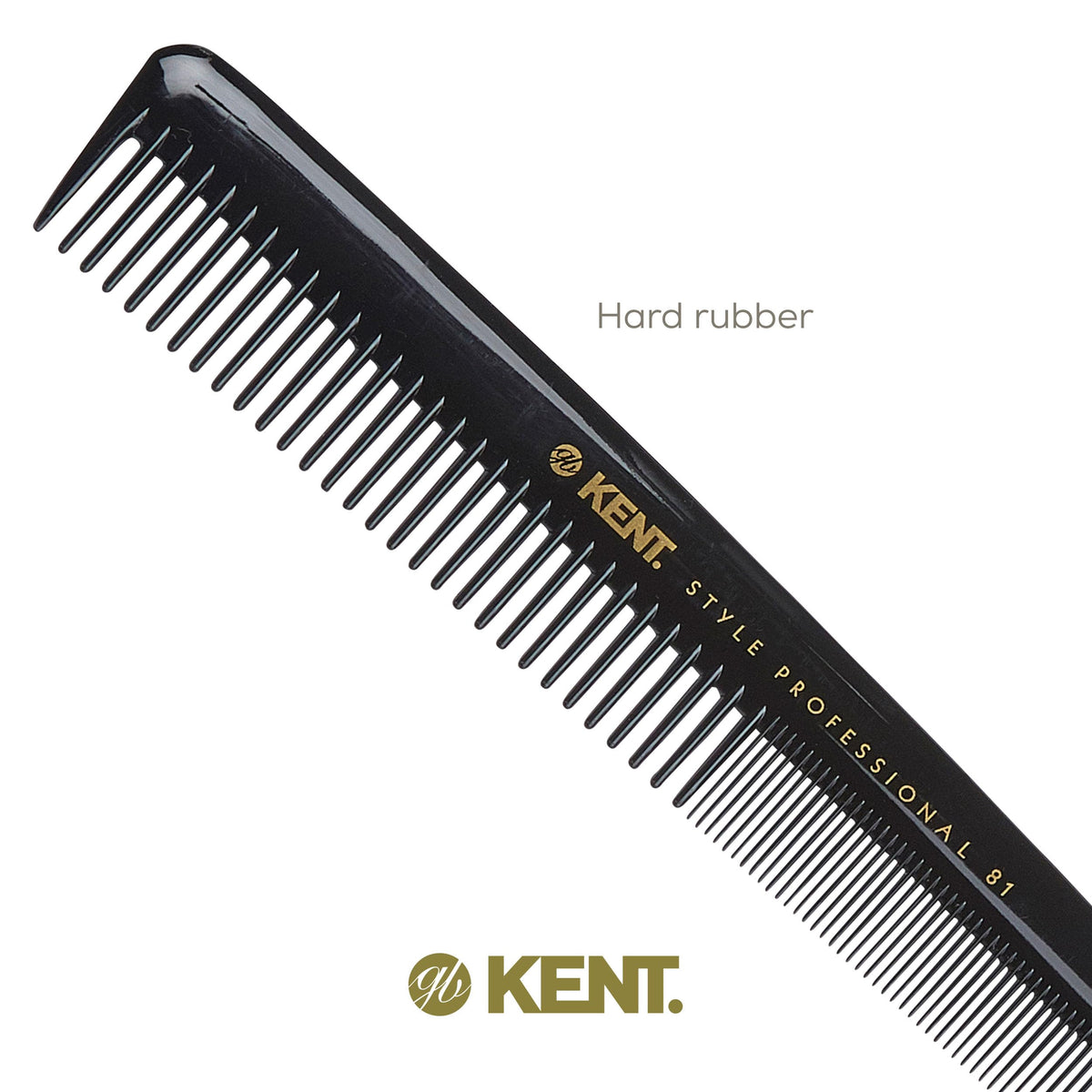 Kent SPC81 Salon-Style Dressing Cutting Comb with Wide and Fine Teeth - Professional Barber Haircut Comb for Styling and Teasing for All Hair Types -