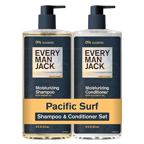 Every Man Jack Men's Shampoo and Conditioner Set - Pacific Surf - Made w/Plant Powered Refreshing Ingredients like Argan and Aloe - 16 fl oz (2 Pack) Beauty & Personal Care Every Man Jack