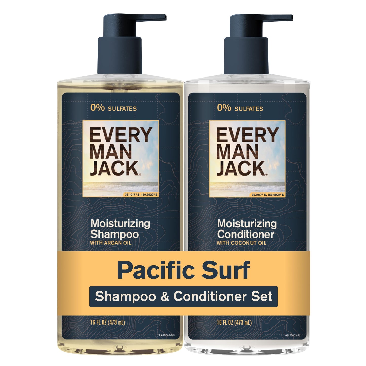 Every Man Jack Men's Shampoo and Conditioner Set - Pacific Surf - Made w/Plant Powered Refreshing Ingredients like Argan and Aloe - 16 fl oz (2 Pack) Beauty & Personal Care Every Man Jack