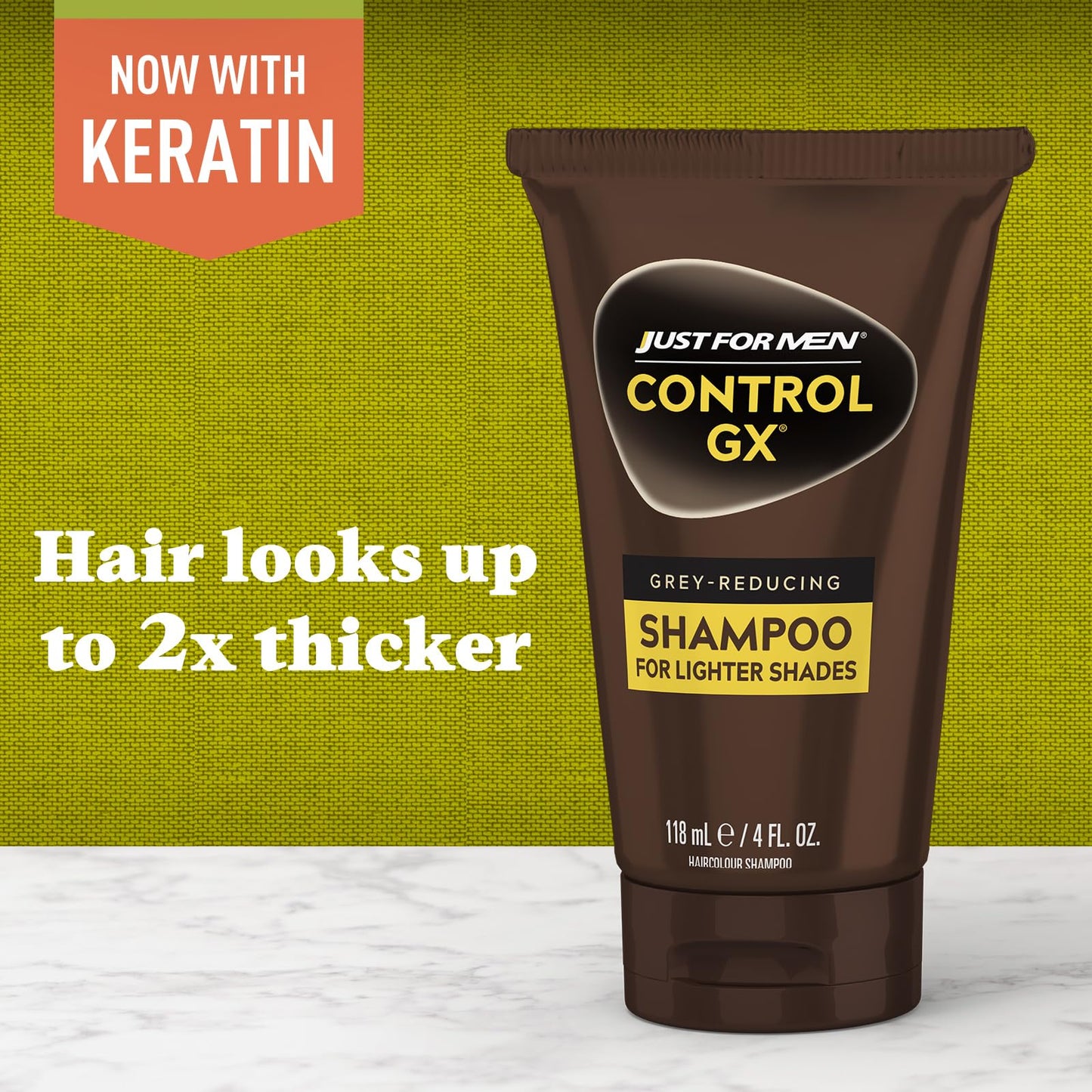 SHAMPOO Just for Men Control GX Grey Reducing for Lighter Shades of Hair, Blonde to Medium Brown, Gradual Hair Color with Keratin, 4 Fl Oz - Pack of 1 Beauty and Personal Care Just for Men