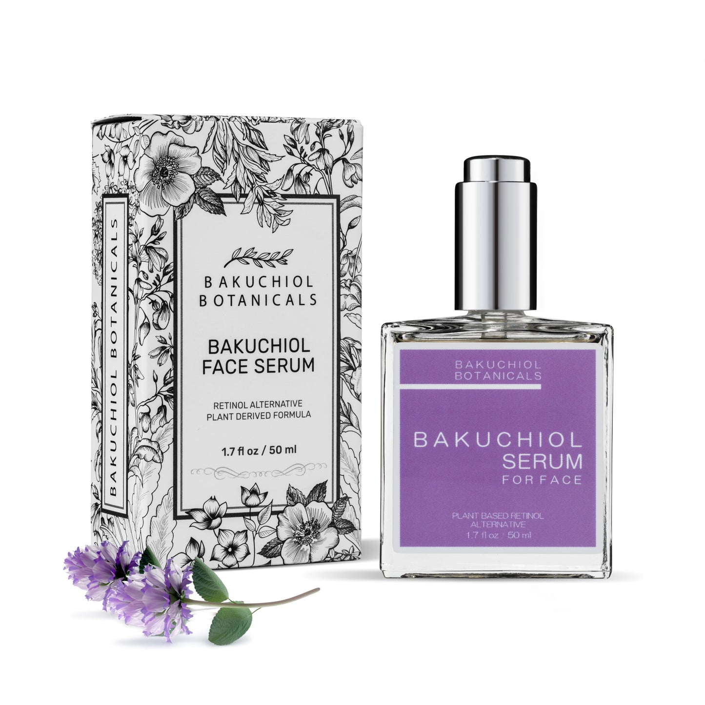 Bakuchiol Botanicals Facial Serum - Plant-Based Retinol - Evens Natural Tone & Complexion - Diminishes Blemishes & Damaged Cells - Smooth Skin Beauty & Personal Care Bakuchiol Botanicals
