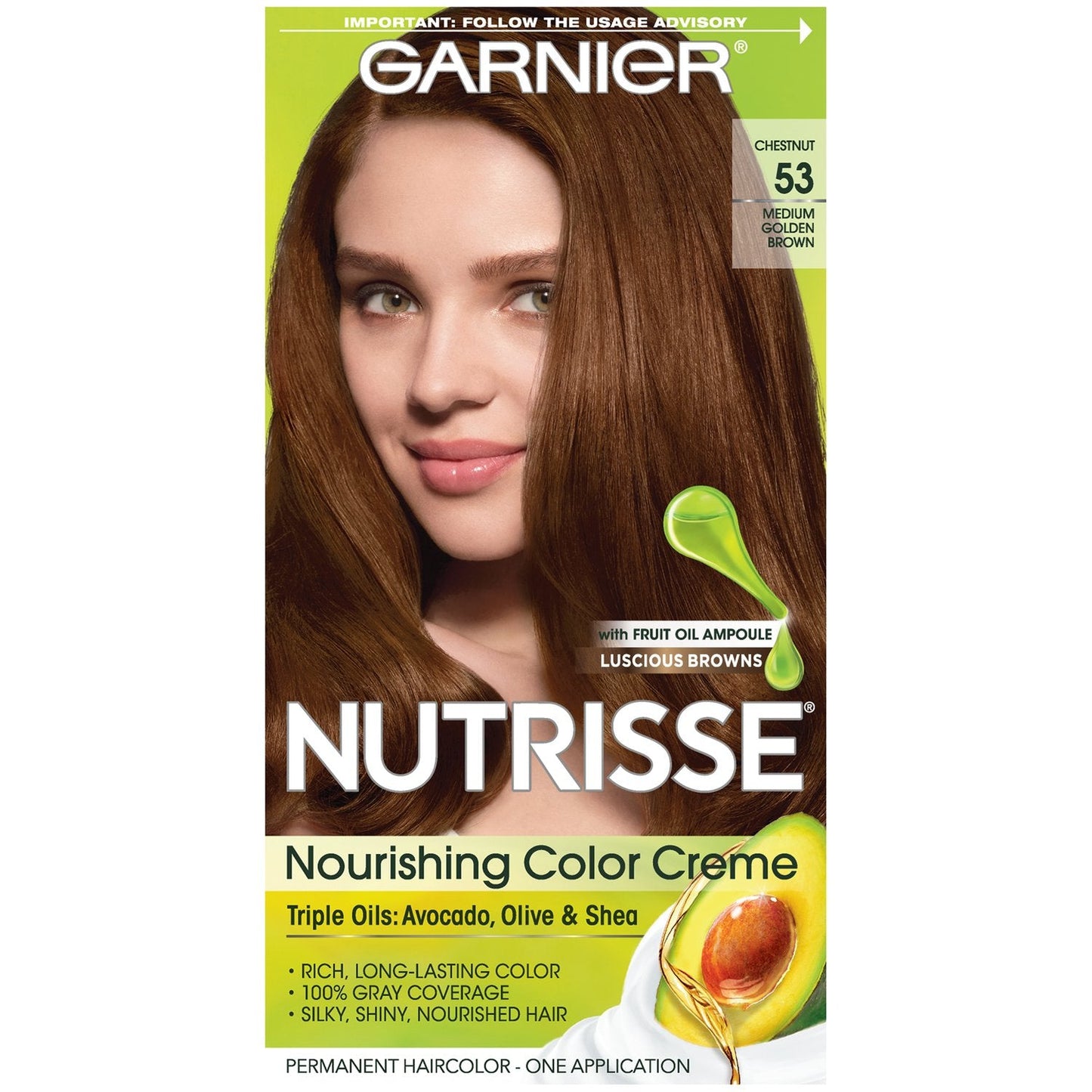 Garnier Nutrisse Nourishing Color Creme 53 Medium Golden Brown (Chestnut) Beauty & Personal Care Garnier