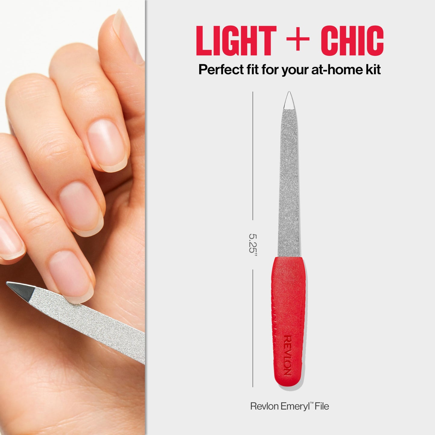 Revlon Emeryl File, Metal Nail Filer With Easy Grip Handle & Double-Sided Fingernail Buffer For Precise Manicure Shaping & Smoothing, 1 Count Beauty & Personal Care REVLON