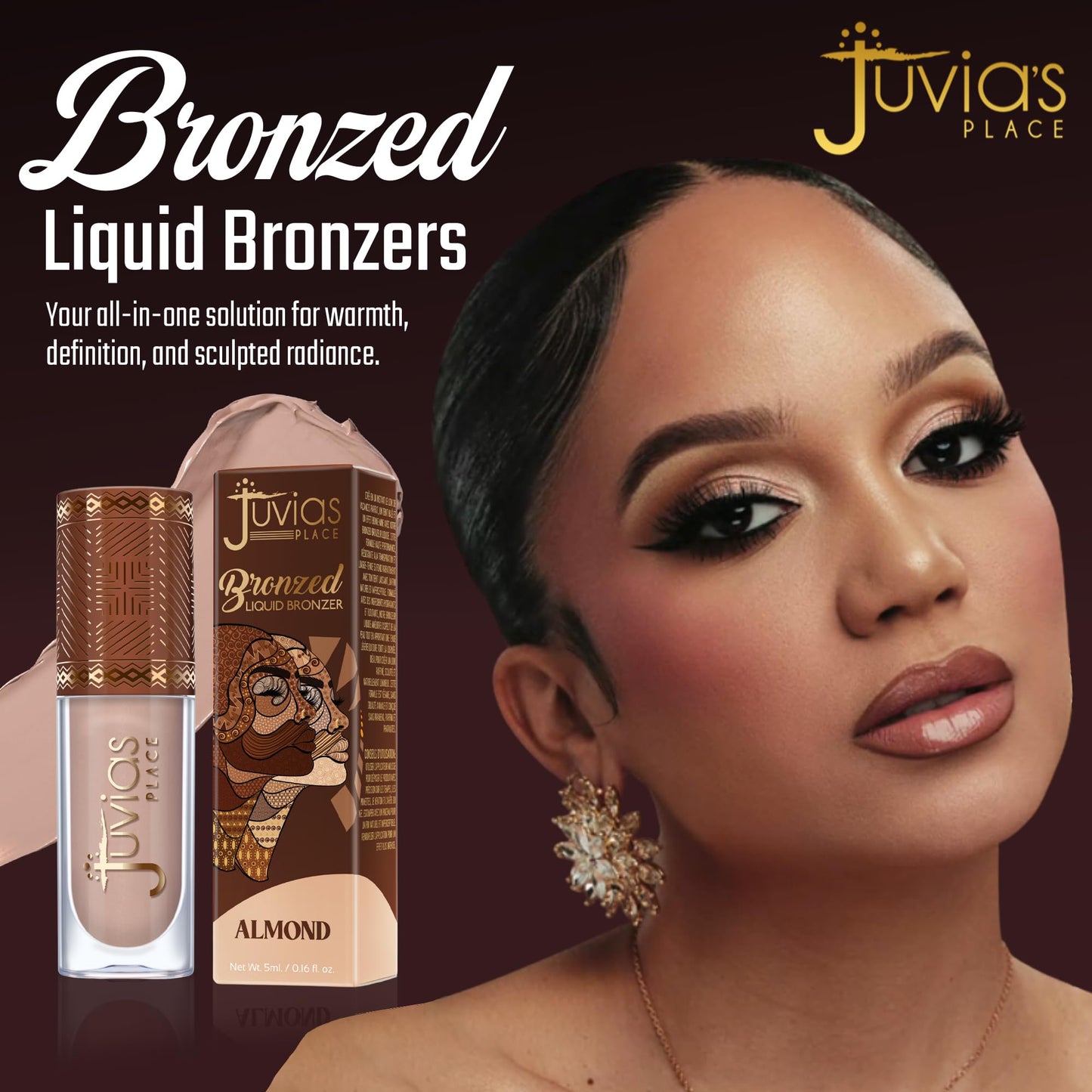 Juvia’s Place Bronzed Liquid Bronzer - Almond - Liquid Bronzer for Face with Silky Blendable Texture - Buildable Coverage for Natural Contour Beauty & Personal Care Juvia's Place