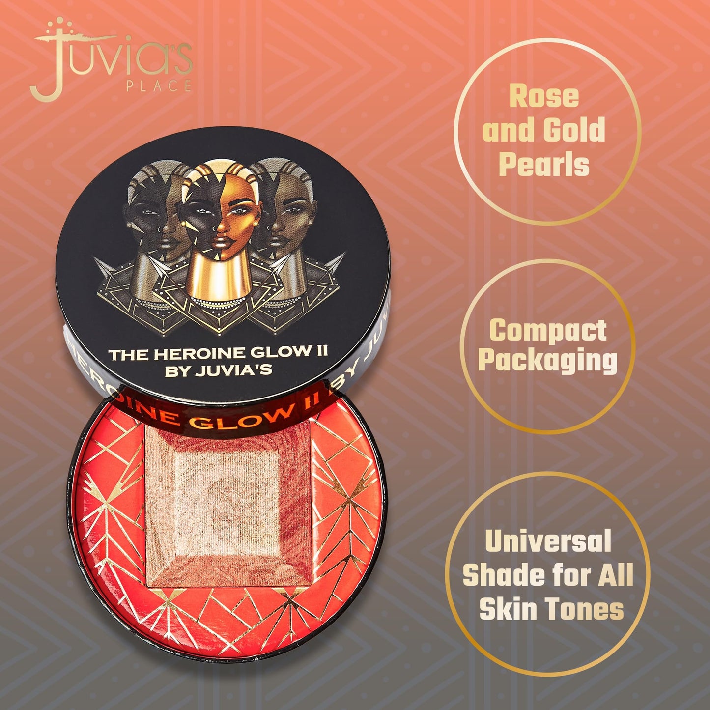 Juvia's Place Highlighter Heroine Glow II - Highlighter Powder, Baked Highlighter, Shimmer Highlighter Makeup, Long-Wearing & Illuminating Cheek Beauty & Personal Care Juvia's Place