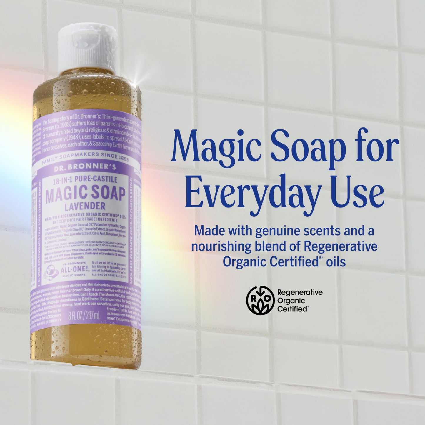Dr. Bronner's Pure-Castile Liquid Soap, Made with Organic Oils, 18-in-1 Uses: Face, Body, Hair, Laundry, Pets and Dishes, Concentrated, Vegan Beauty & Personal Care Dr. Bronner's