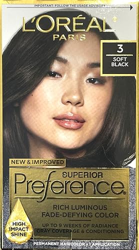 L’Oreal ParisPref Haircol 3 Soft Black Size 1ct Preference Hair Color Soft Black #3 Beauty & Personal Care L'Oreal Paris