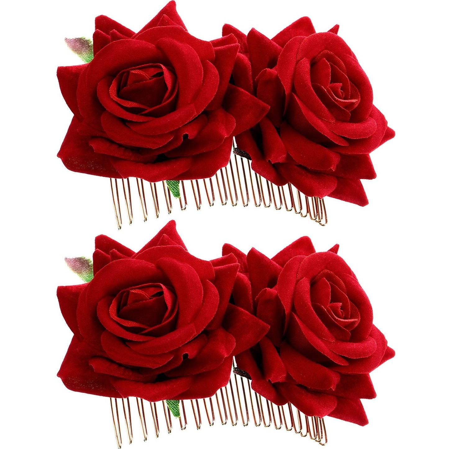Bememo 2 Pack Women Rose Flower Hair Clip Rose Side Combs Flamenco Flowers Day of The Dead Costumes Mexican Hair Accessories for Wedding Party Decor Beauty & Personal Care Bememo