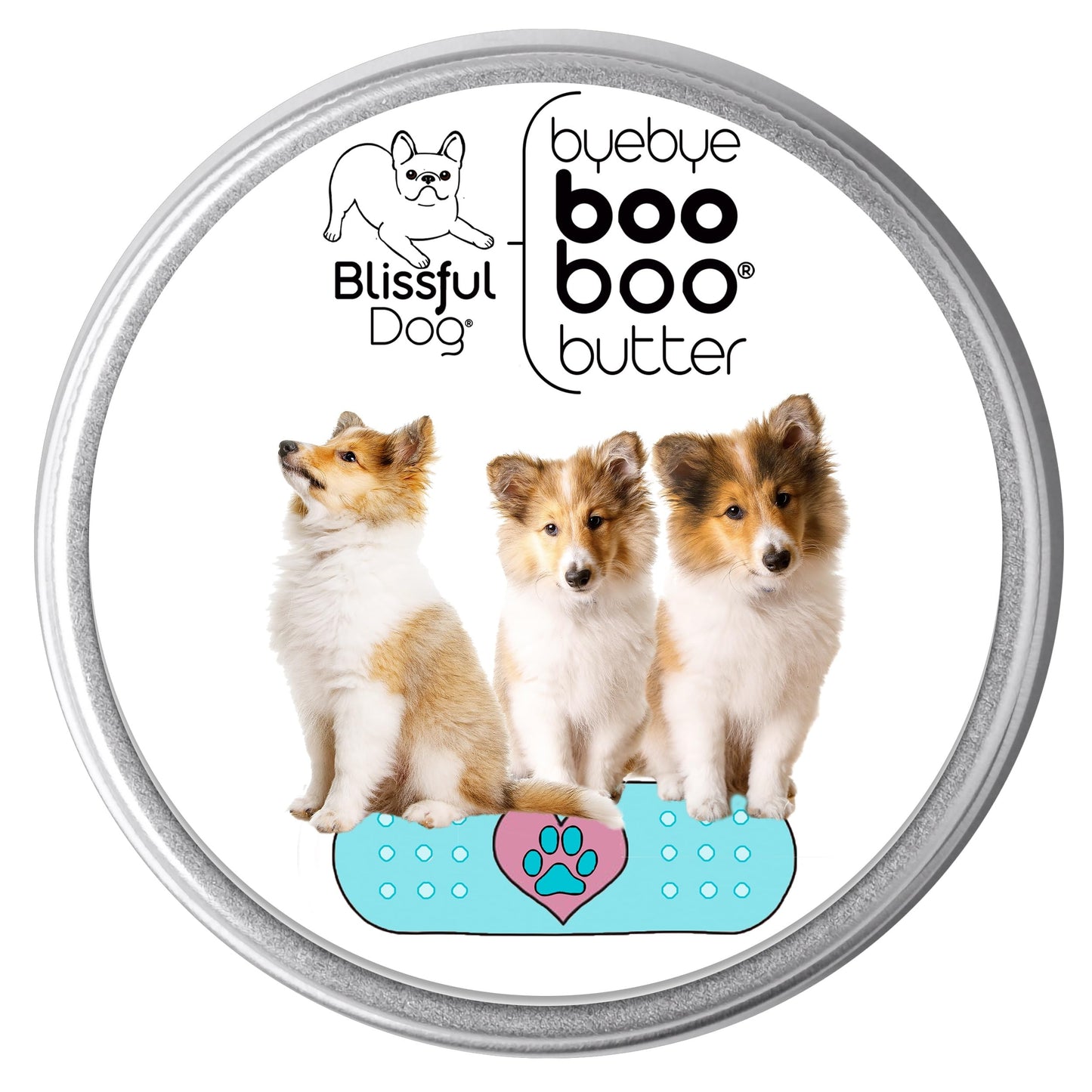 The Blissful Dog 4 oz TIN Shetland Sheepdog Booboo Butter Beauty and Personal Care The Blissful Dog