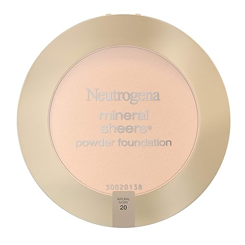 Neutrogena Mineral Sheers Compact Powder Foundation, Lightweight & Oil-Free Mineral Foundation, Fragrance-Free, Natural Ivory 20, .34 oz Beauty & Personal Care Neutrogena