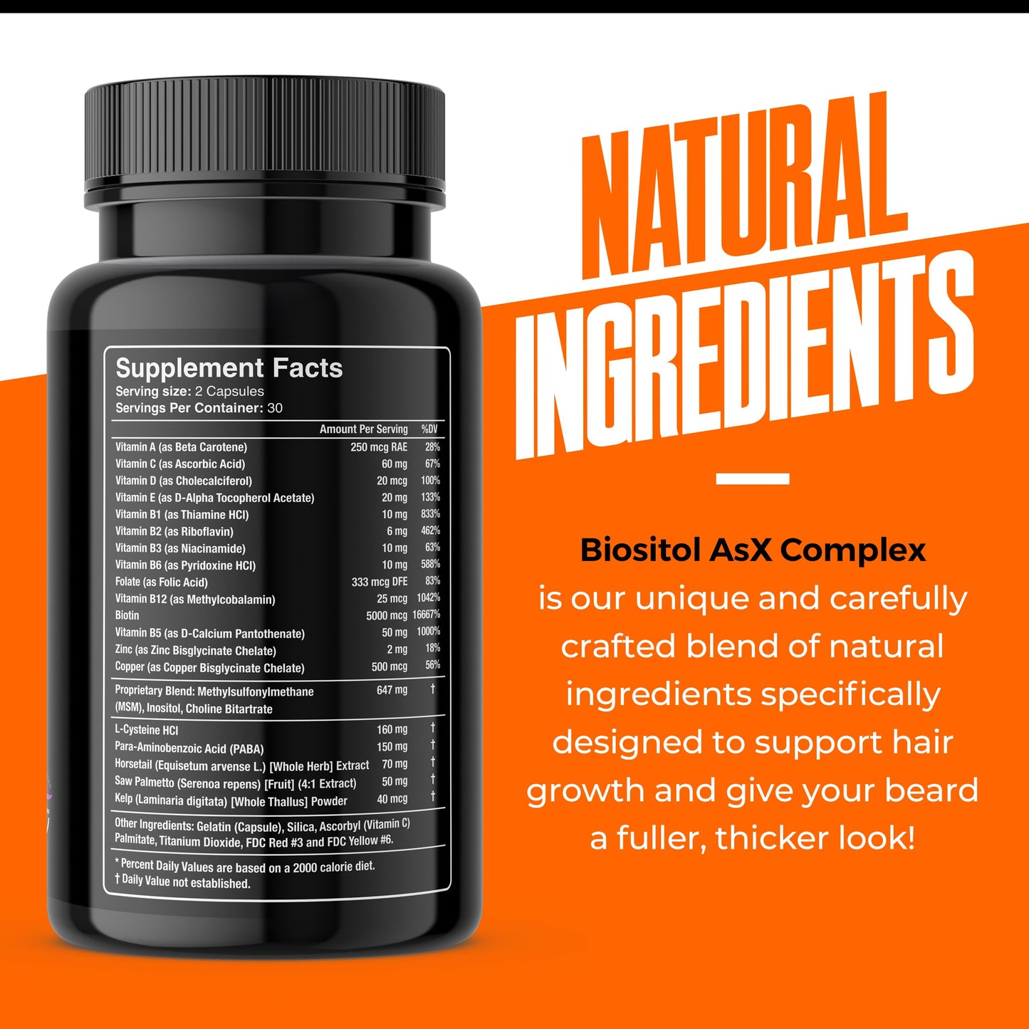 Wild Willies Beard Growth Vitamins - Natural BioSitol ASX Complex Beard Growth Supplements for Men - 60 Capsules Anti Hair Loss Pills - Supplement Beauty and Personal Care Wild Willies