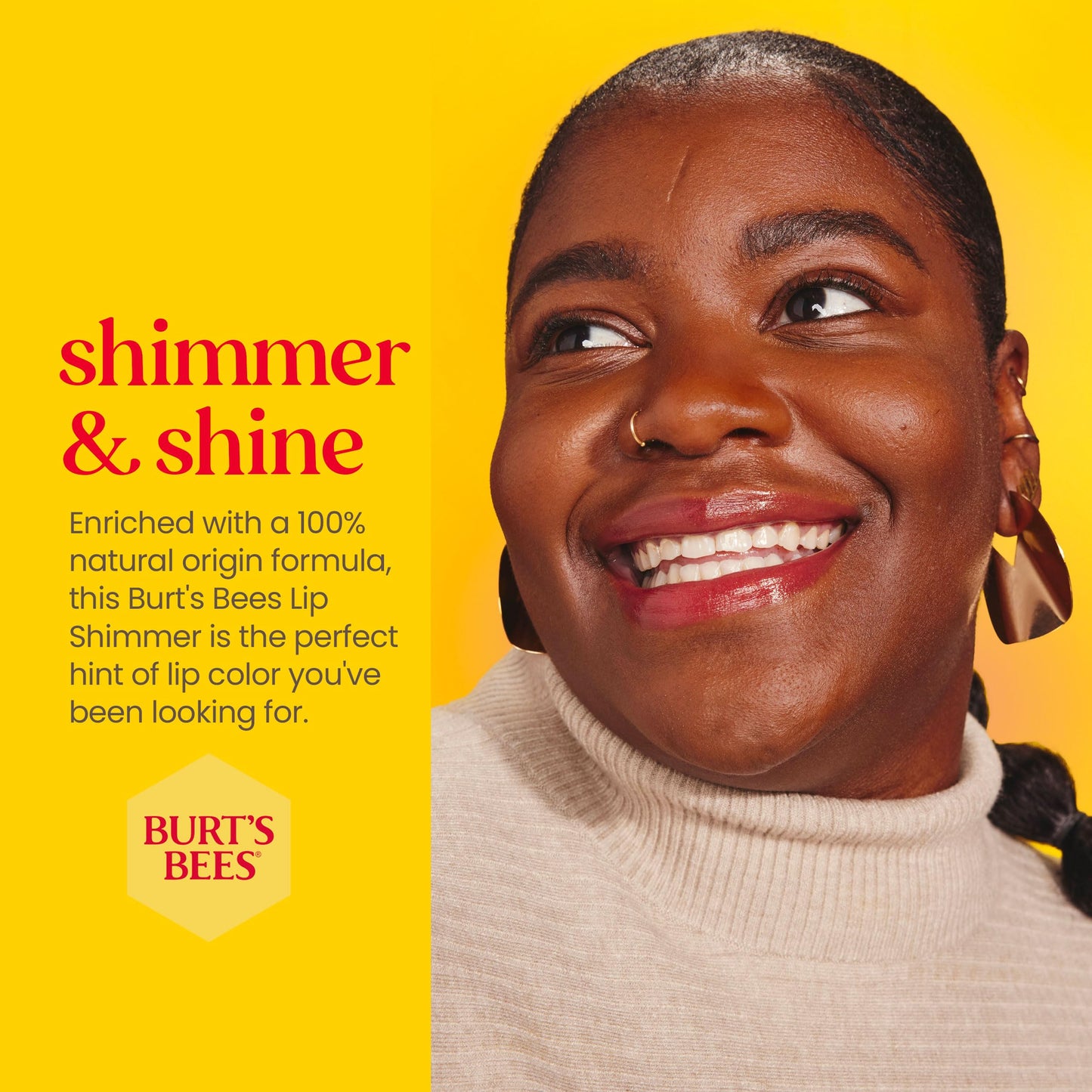 Burt's Bees 100% Natural Moisturizing Lip Shimmer, Cherry - 1 Tube Beauty & Personal Care Burt's Bees