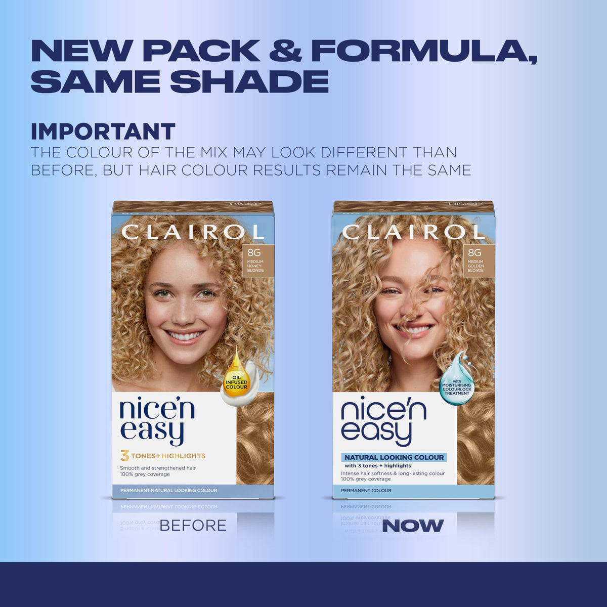 Clairol Nice'n Easy Permanent Hair Dye, 8G Medium Golden Blonde Hair Color, Pack of 1 - Packaging May Vary Beauty & Personal Care Clairol