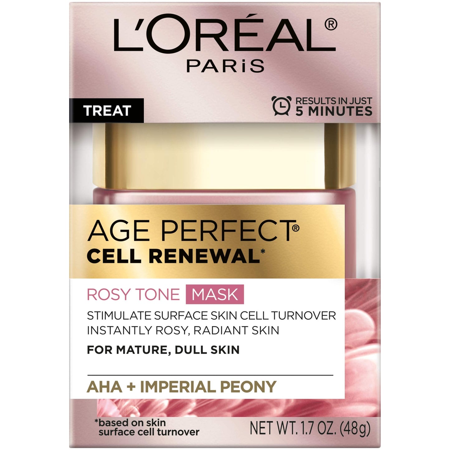 L'Oreal Paris Skincare Age Perfect Rosy Tone Face Mask With Aha and imperial peony for Rosy, Radiant Skin, 1.7 Oz Beauty & Personal Care L'Oreal Paris