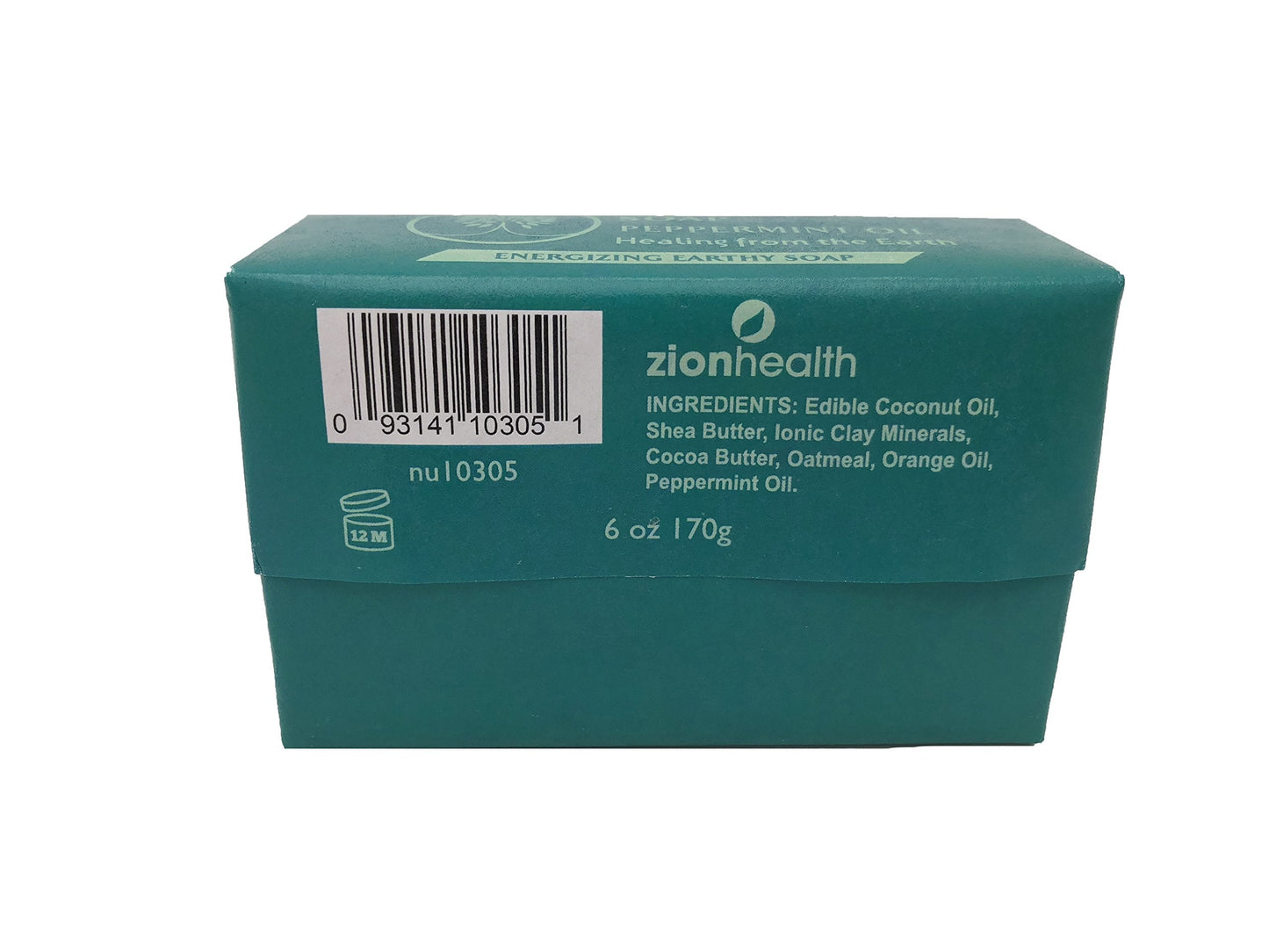 Zion Health Ancient Clay Soap Peppermint Oil 6 oz, 170g Beauty & Personal Care Adama Minerals