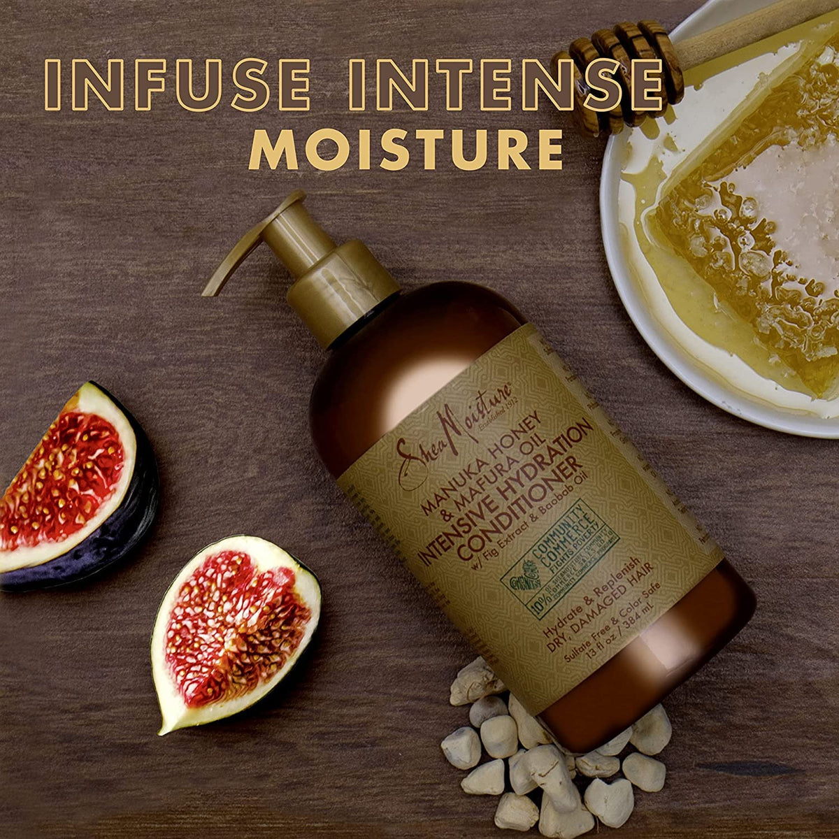 Shea Moisture Conditioner, Sulfate-Free - Manuka Honey & Mafura Oil Intensive Hydration Conditioner for Dry, Damaged Hair Repair with Fig Extract and