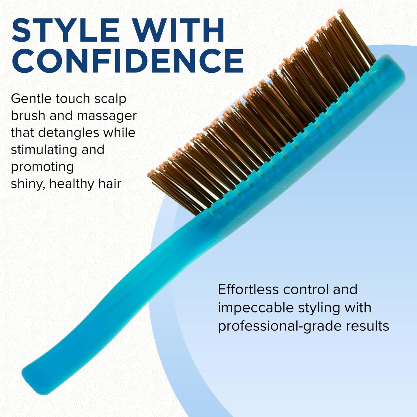 Giorgio GION2B Neon Blue 6.25 inch Gentle Touch Detangler Hair Brush for Men Women and Kids. Soft Bristles for Sensitive Scalp. Wet & Dry for all Hair Beauty & Personal Care GIORGIO