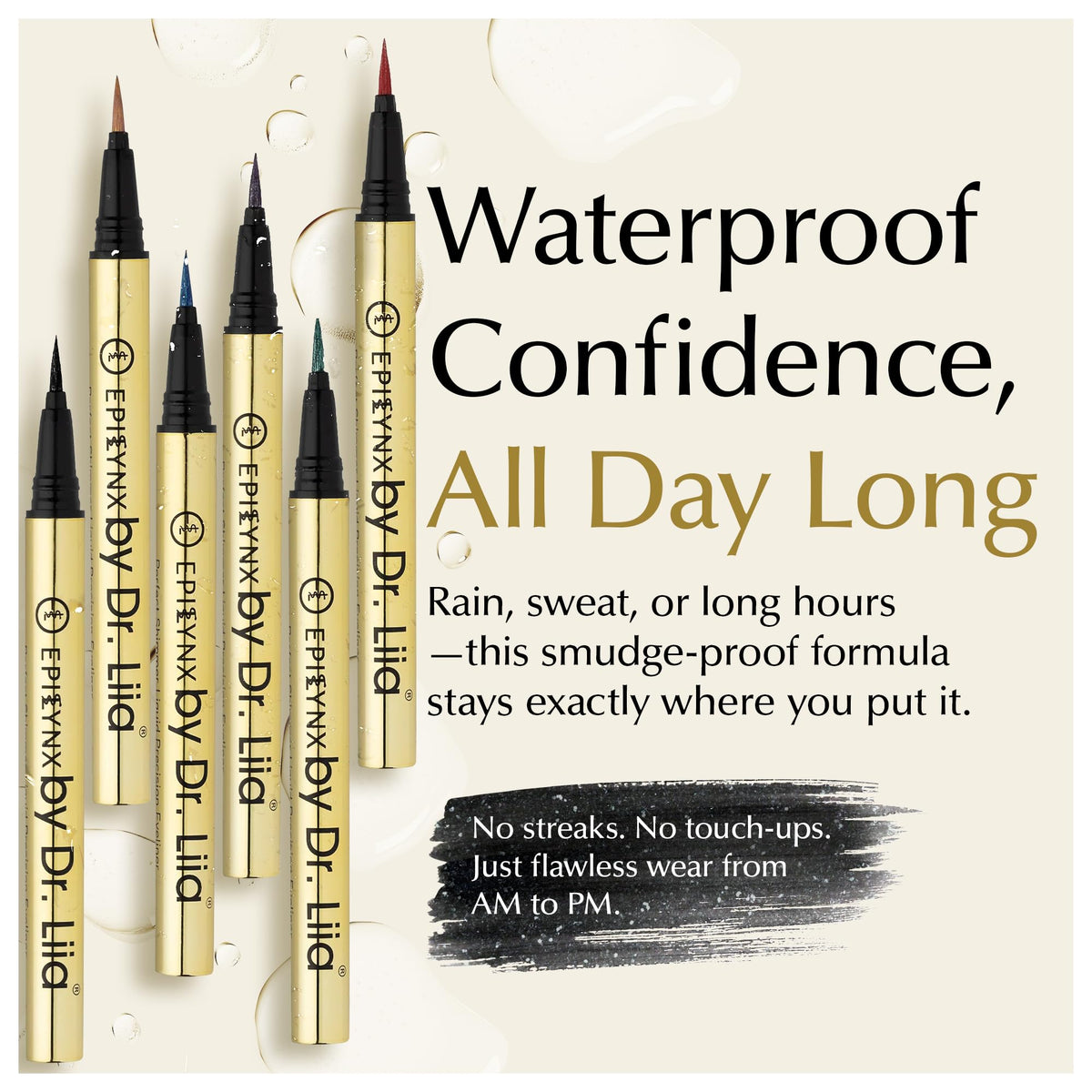 Liquid Eyeliner - Hypoallergenic Eyeliner with Fine Brush Tip, Long-Lasting Waterproof Eye Liner - Cruelty-Free, Vegan, Hypoallergenic, Gluten-Free Beauty & Personal Care EPILYNX