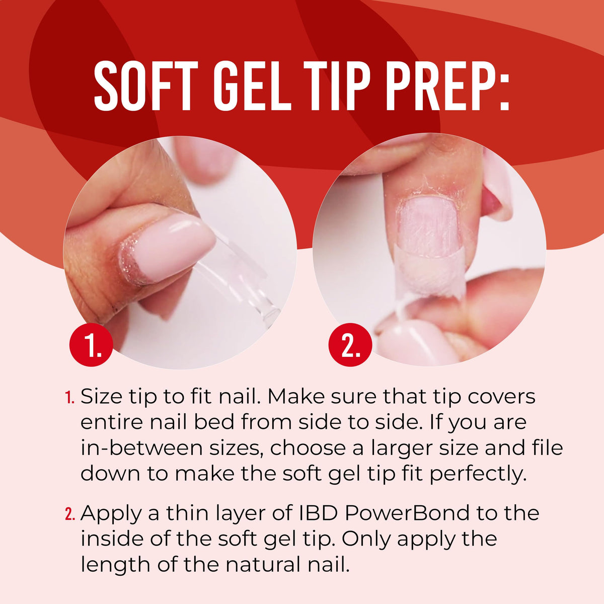 IBD Clear Soft Gel Nail Tips - Medium Coffin Shape, Pre-Etched Fake Nail Extensions for Durable and Easy Application, Acrylic Press On Nails, 504