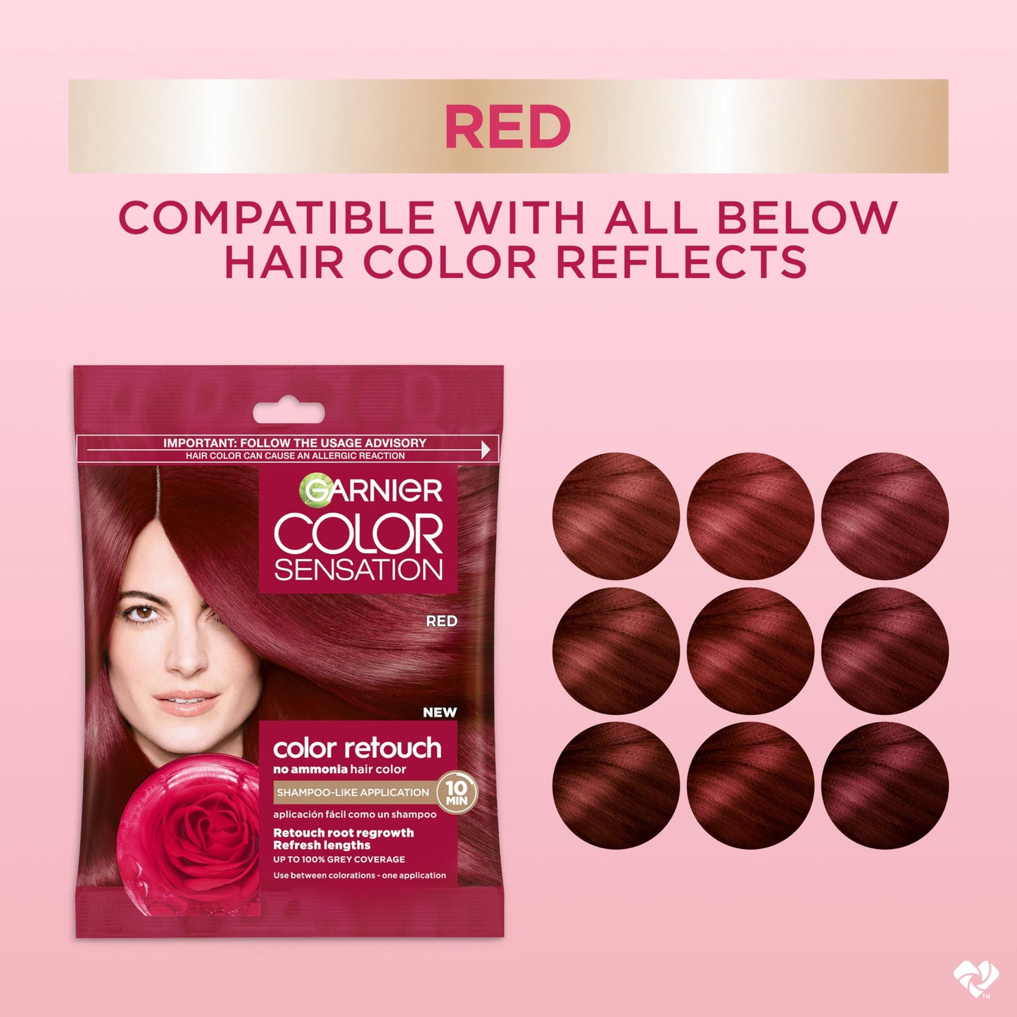 Garnier Color Sensation Color Retouch, Demi Permanent Hair Dye for Roots with 100% Gray Coverage, Red Hair Dye 6.6, Pack of 6 Beauty & Personal Care Garnier