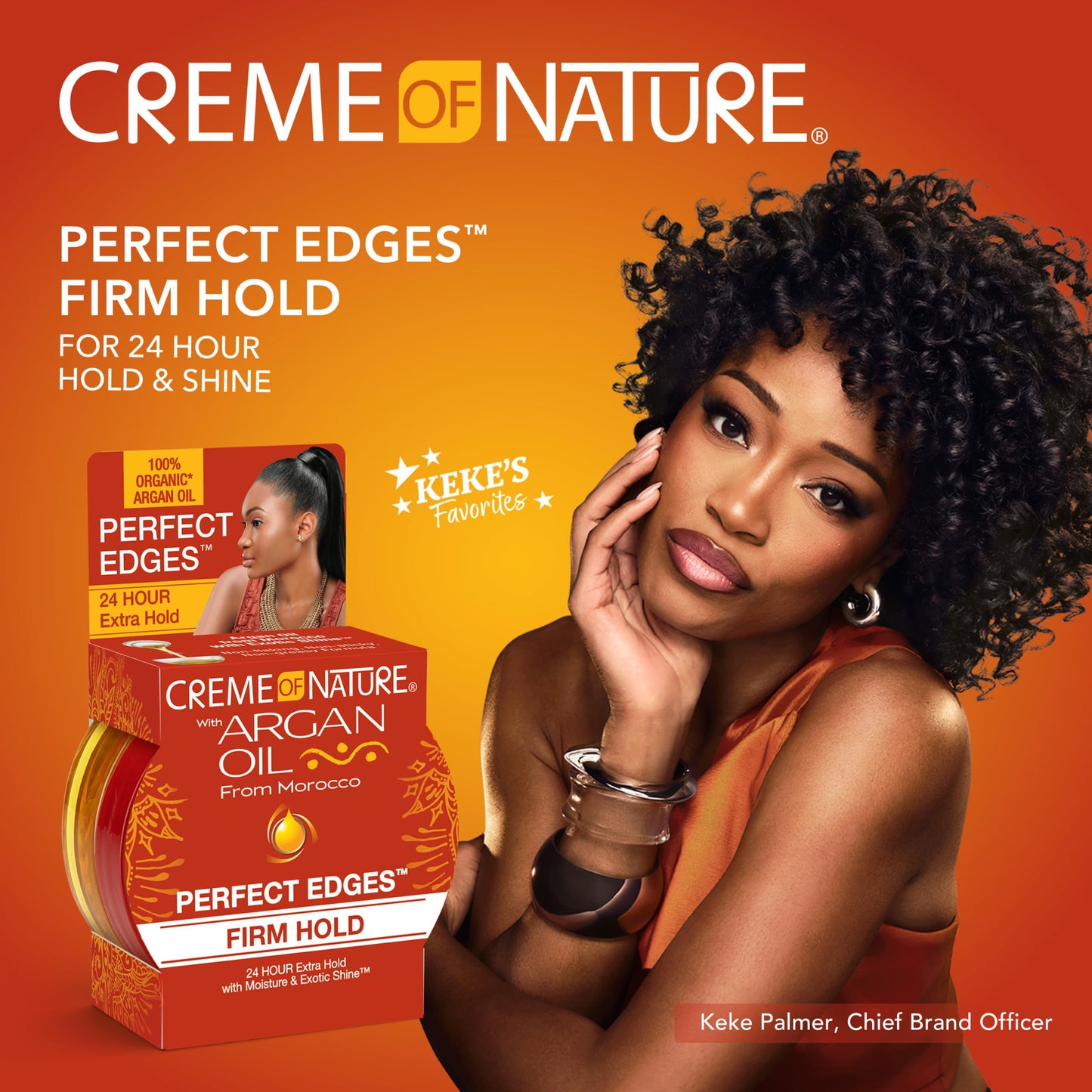 Creme of Nature Perfect Edges™ Firm Hold Edge Control Gel, 24-Hour Hold, Non-Flaking, Frizz Control, Sleek Hair Gel, Argan Oil Edge Styler, 2.25 oz Beauty & Personal Care Creme of Nature